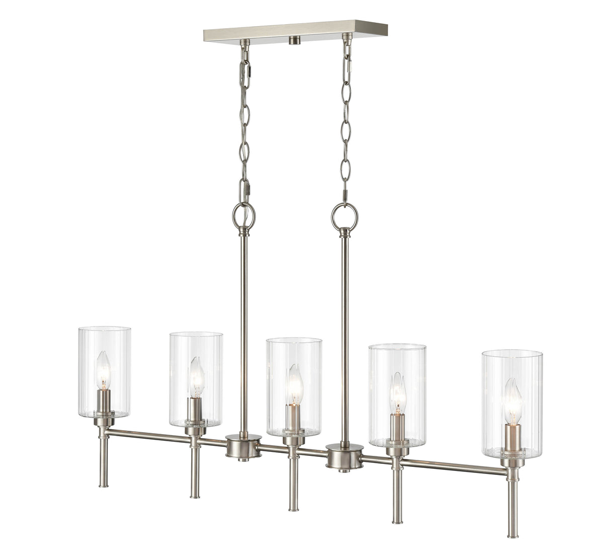 21.5'' Chastine Brushed Nickel 5 Light Linear Chandelier
