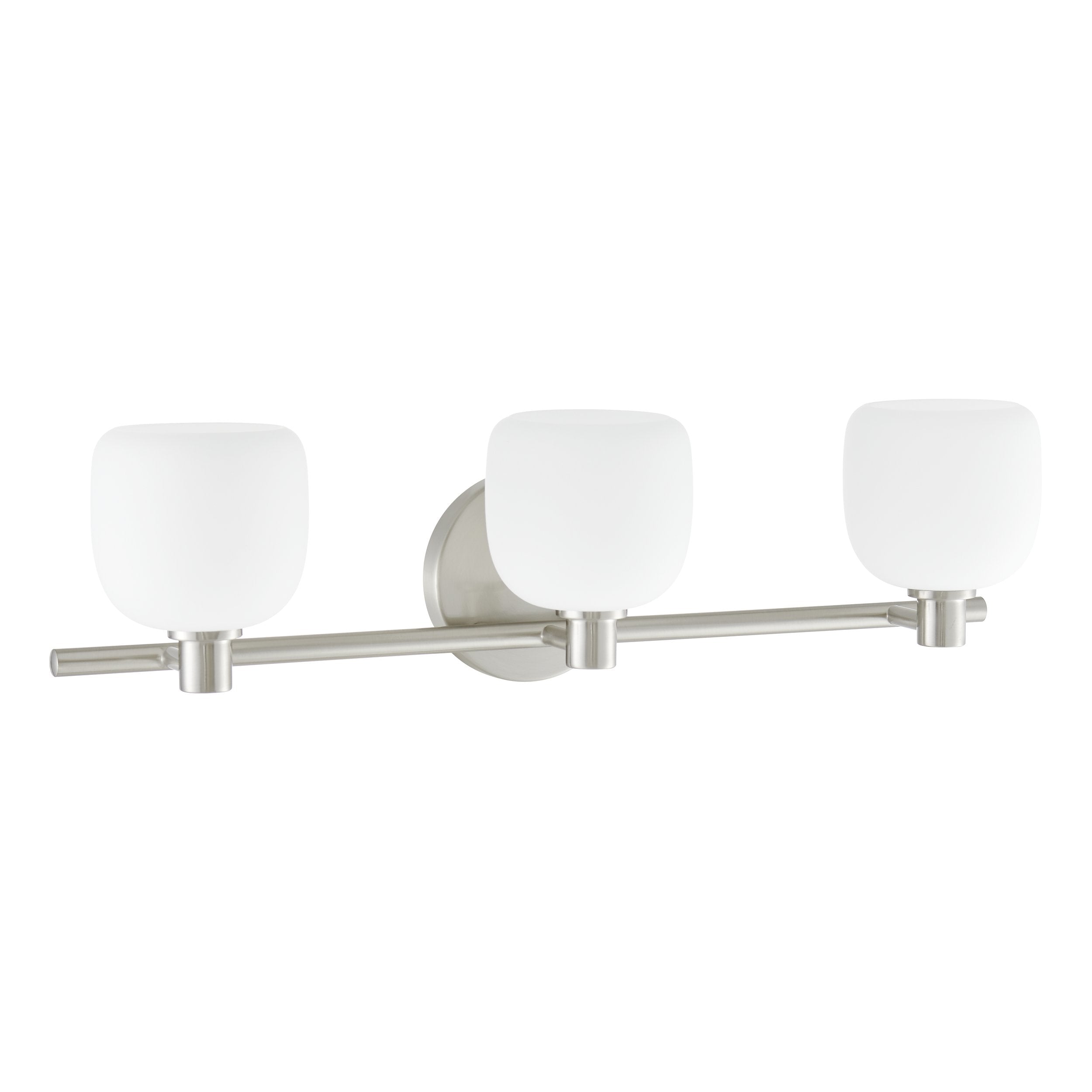 Valentina 24-inch 3-light Brushed Nickel Vanity Light with Etched Opal Glass Shades