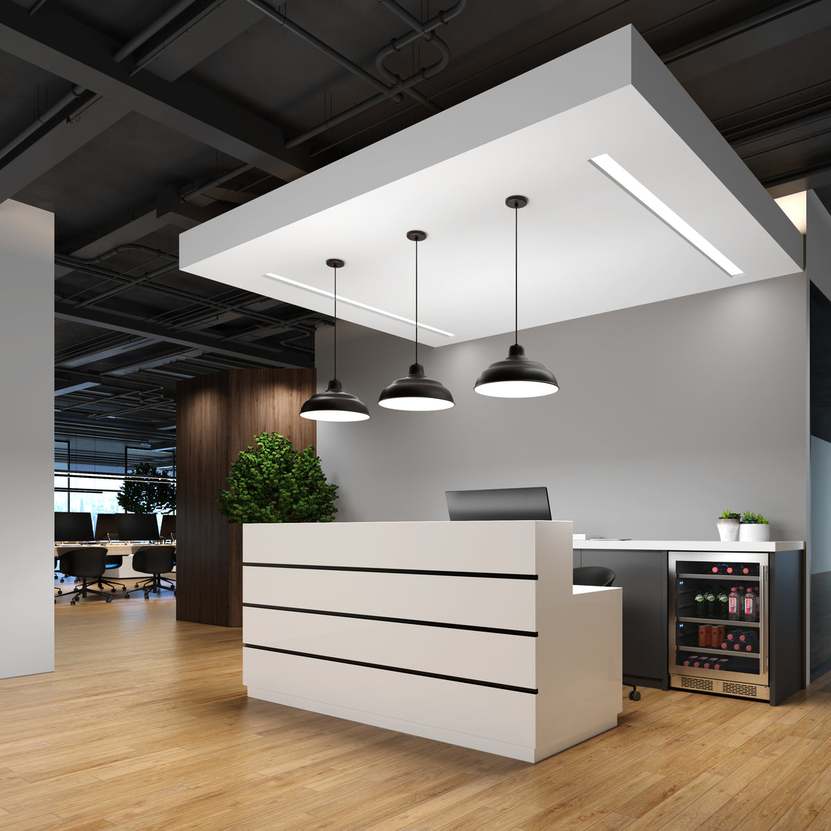 17-inch R Series Satin Black 1-Light Pendant Light