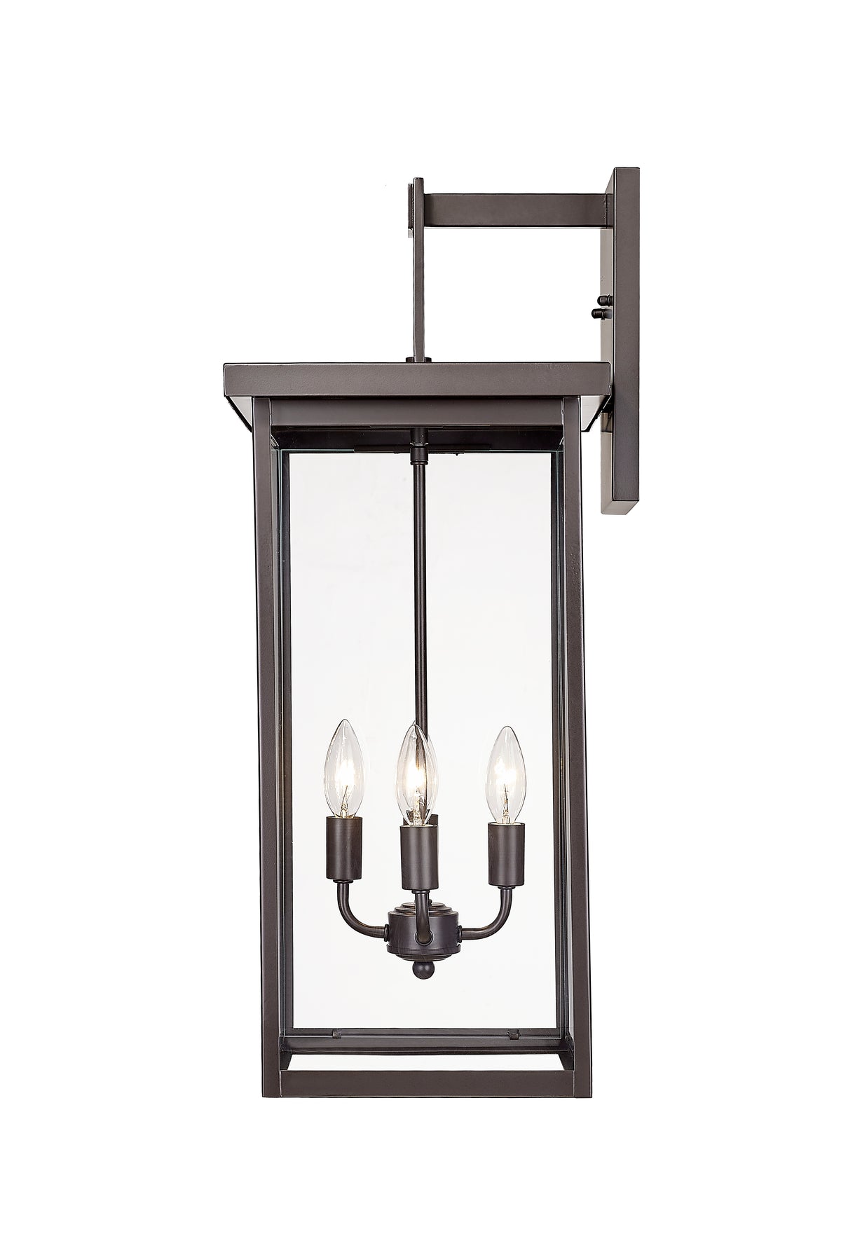 27-inch Barkeley Powder Coated Bronze 4-Light Outdoor Wall Sconce with Clear Glass