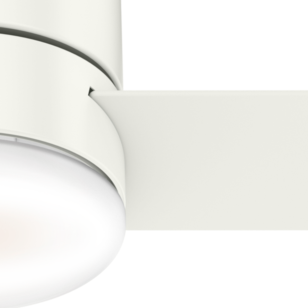 44 inch Minimus Fresh White Low Profile Ceiling Fan with LED Light Kit and Handheld Remote