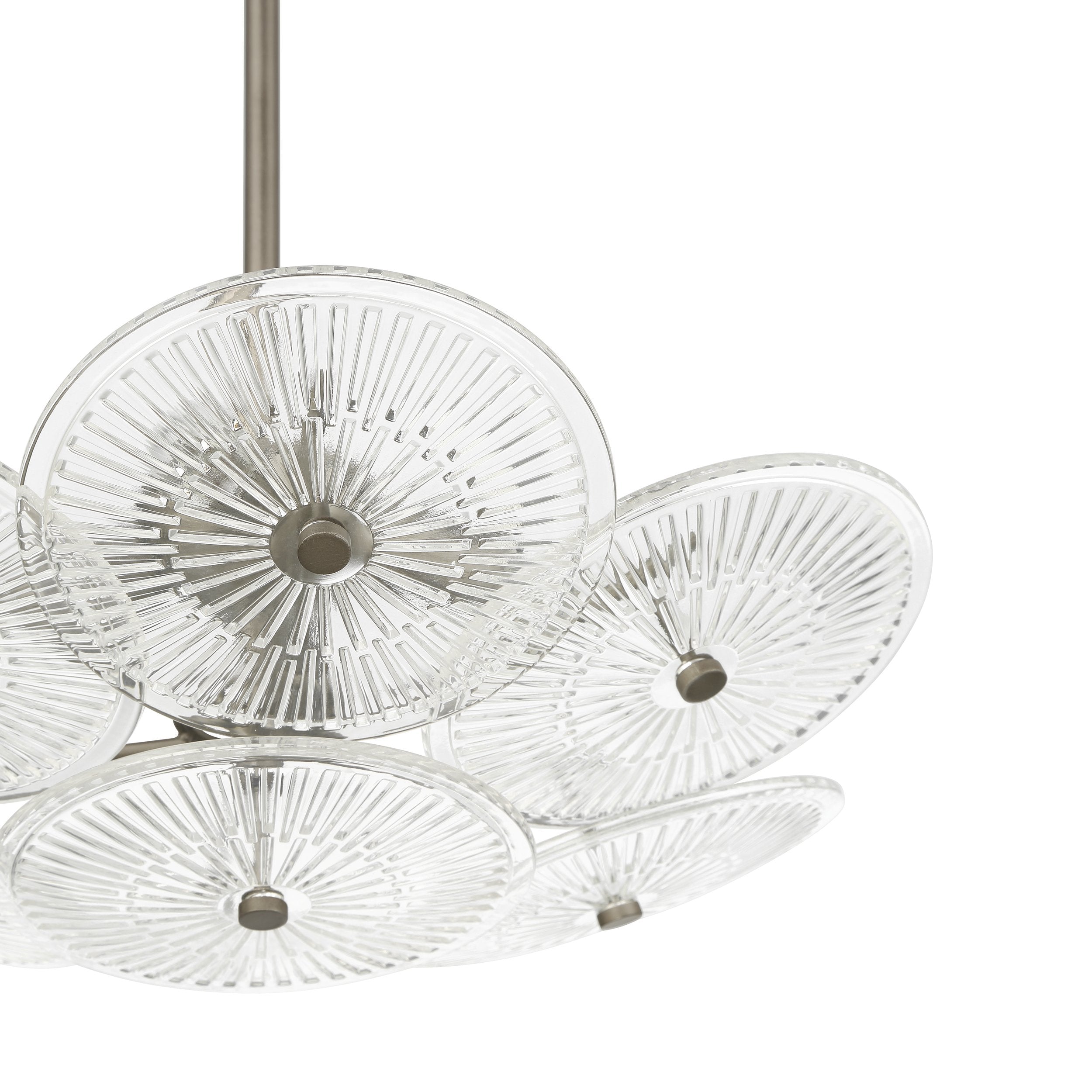 Avril 18-inch 4-light Forged Bronze Convertible Pendant with Clear Starburst Glass Shade