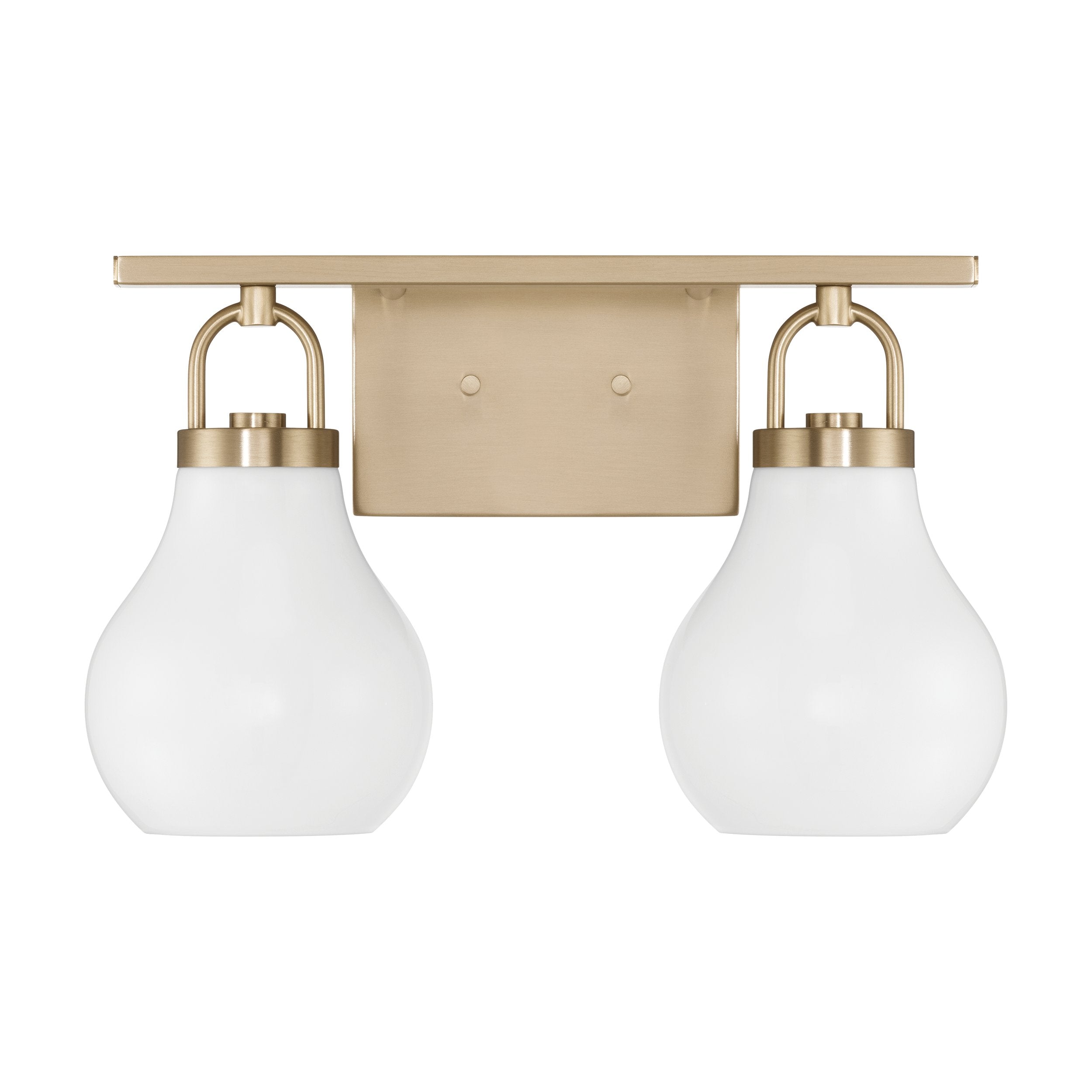 Mansfield 16-inch 2-light Champagne Gold Vanity Light with Opal Glass Shades