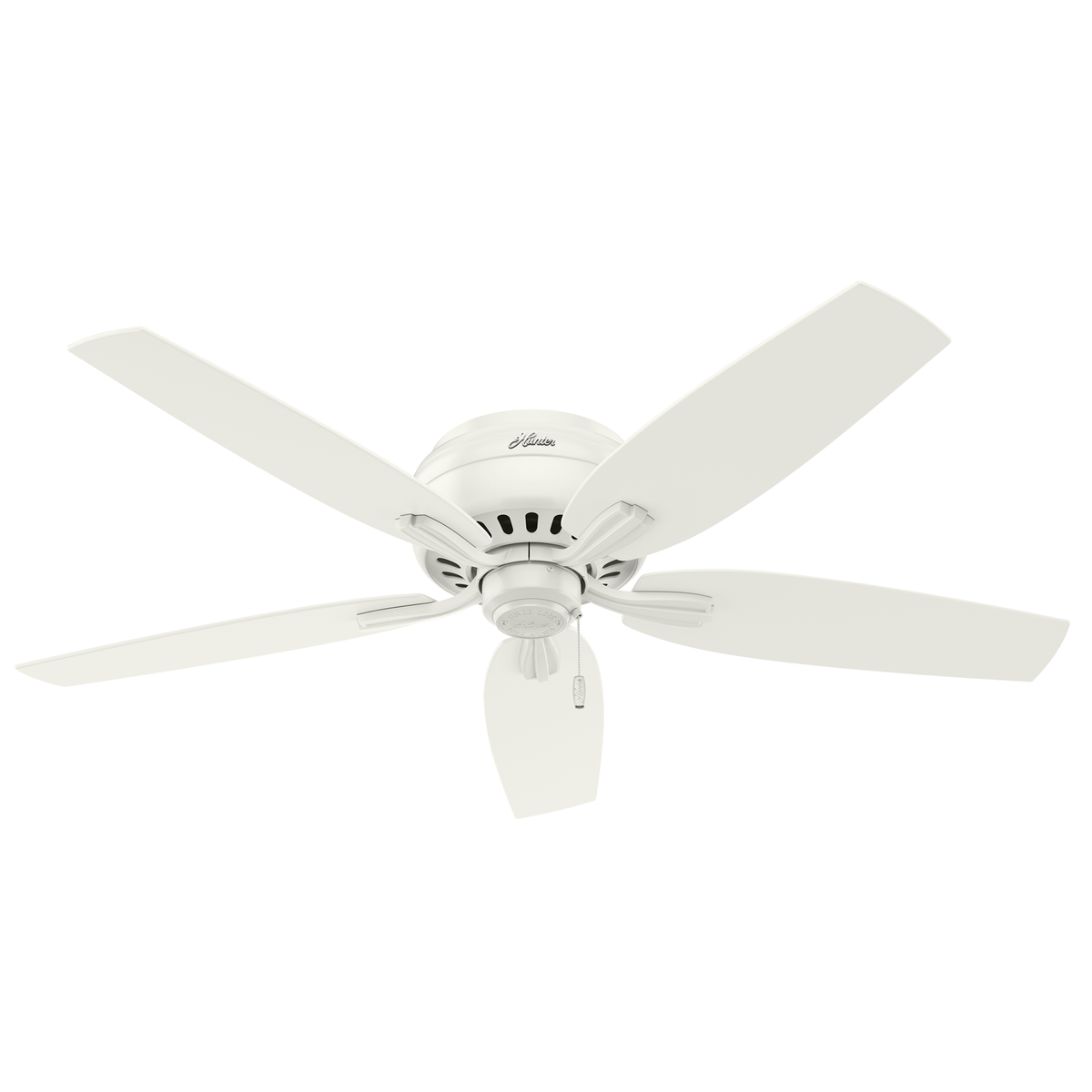52 inch Newsome Fresh White Low Profile Ceiling Fan with LED Light Kit and Pull Chain