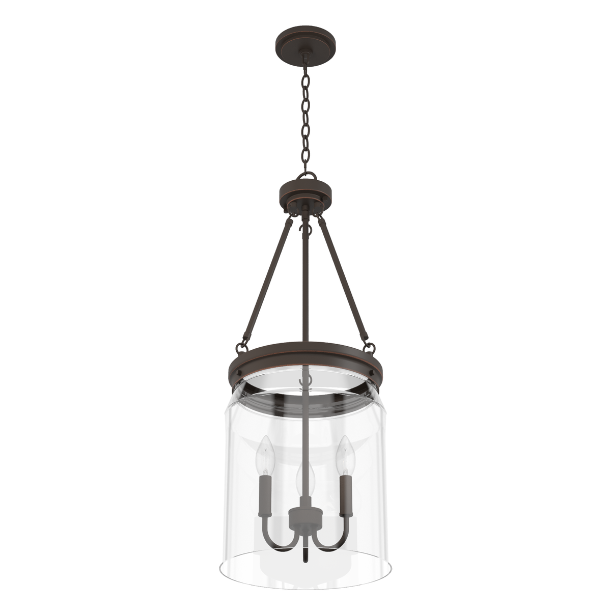 Devon Park 12-inch 3-light Onyx Bengal Lantern Pendant with Clear Glass