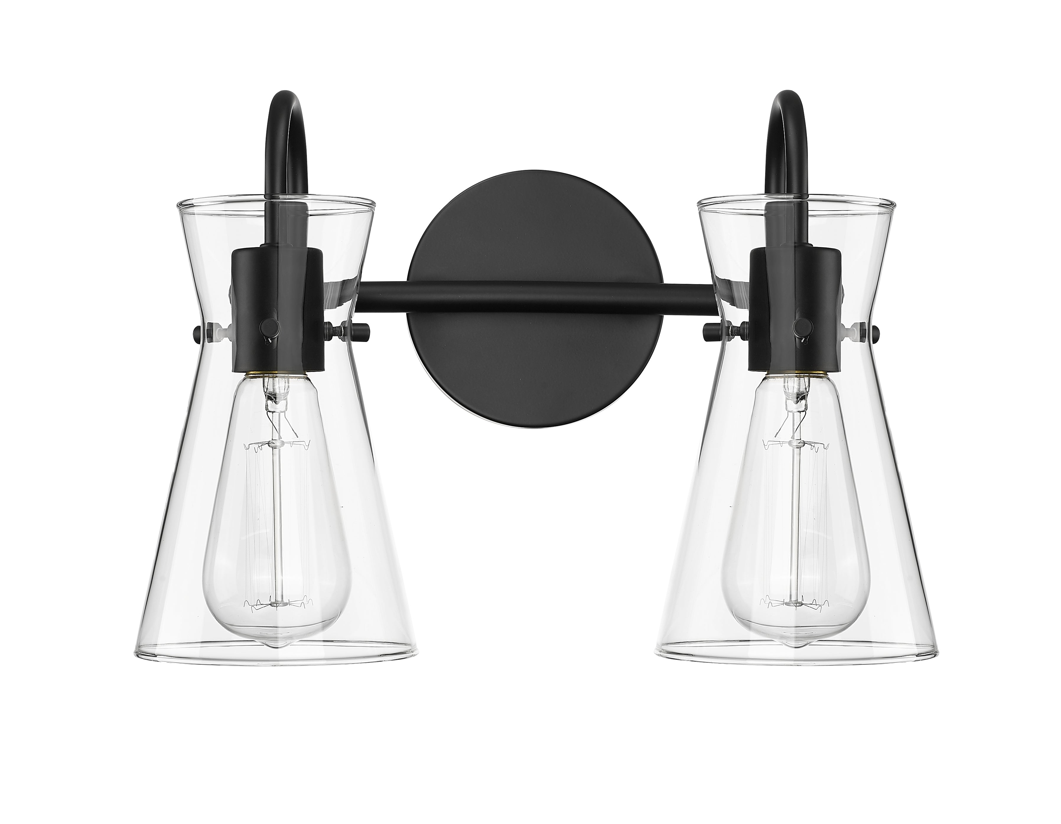 13.4'' Camellia Matte Black 2 Light Bath Vanity