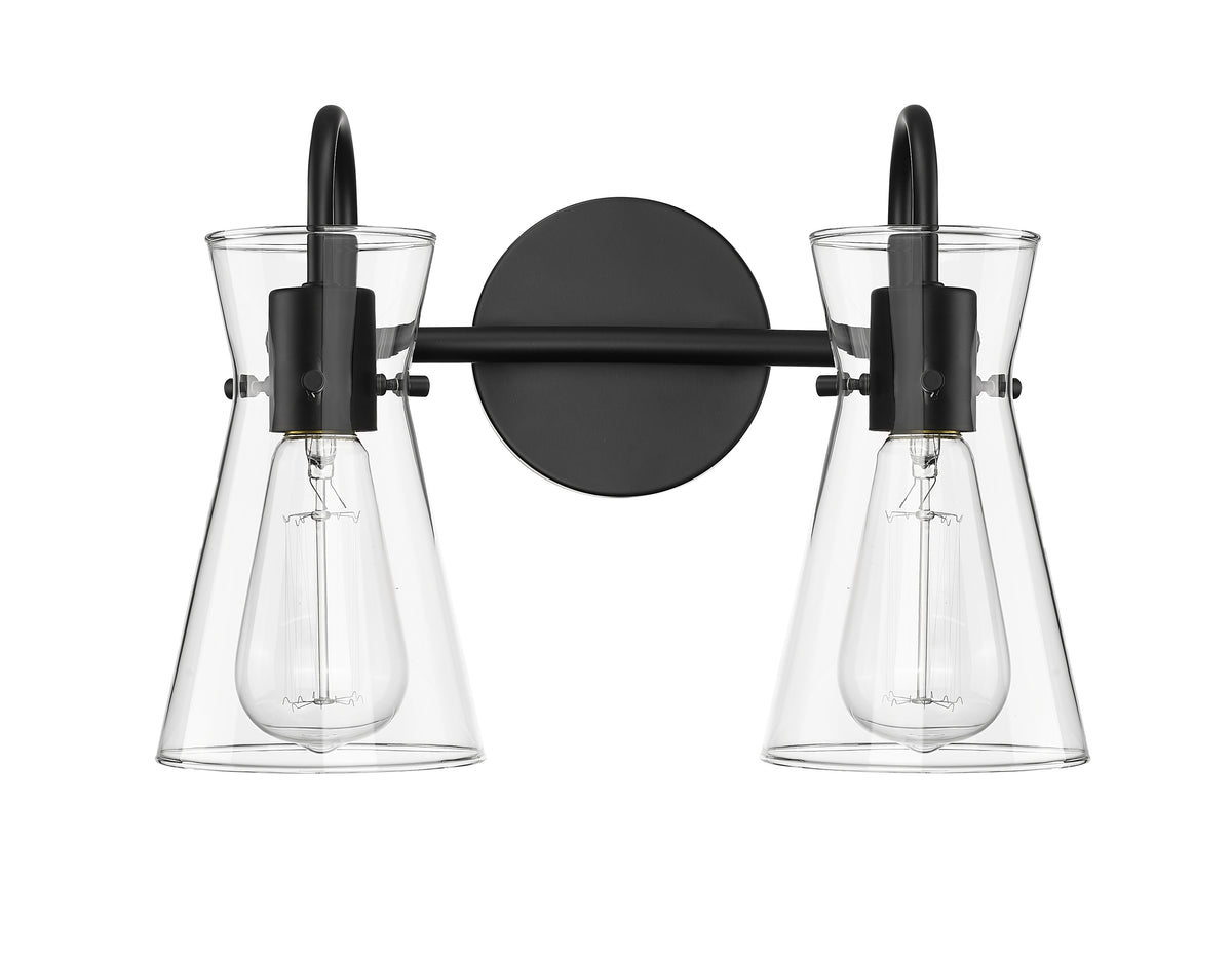 13.4'' Camellia Matte Black 2 Light Bath Vanity