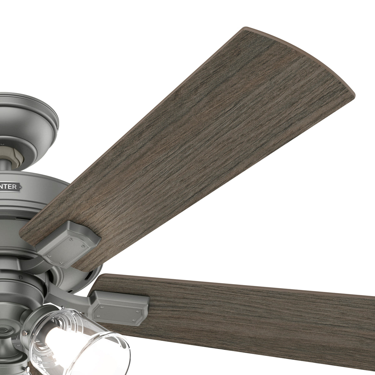 52 inch Crestfield Matte Silver Ceiling Fan with LED Light Kit and Handheld Remote