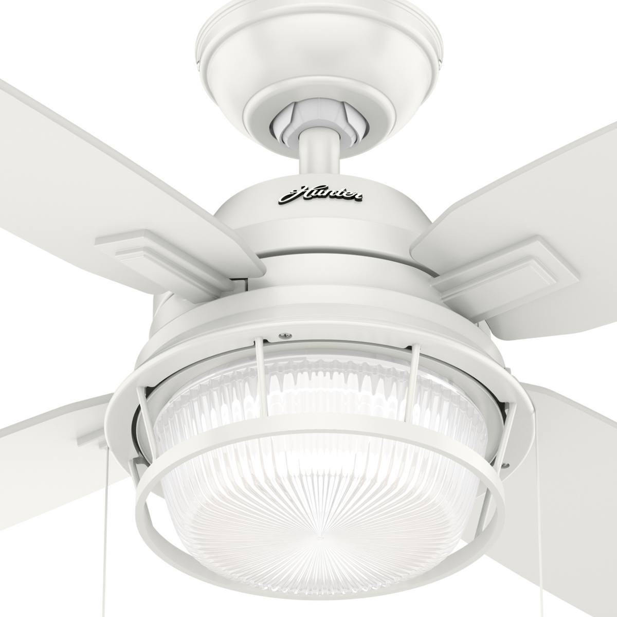 52 inch Ocala Fresh White Damp Rated Ceiling Fan with LED Light Kit and Pull Chain