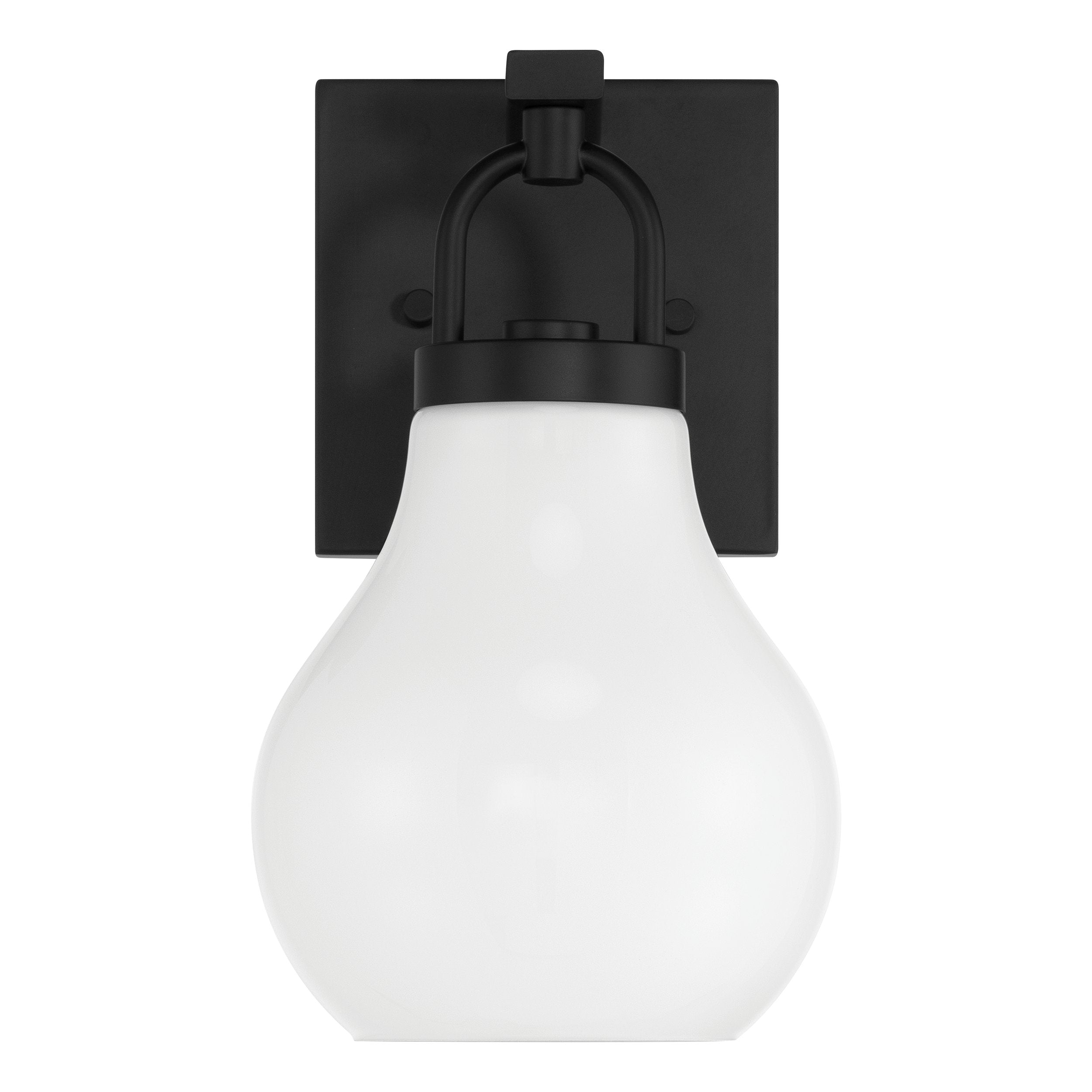 Mansfield 6-inch 1-light Matte Black Vanity Light with Opal Glass Shade