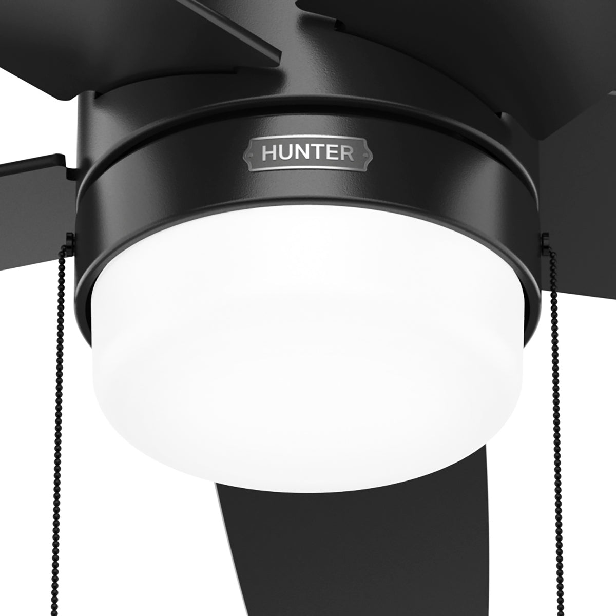 52 inch Bardot Matte Black Ceiling Fan with LED Light Kit and Pull Chain