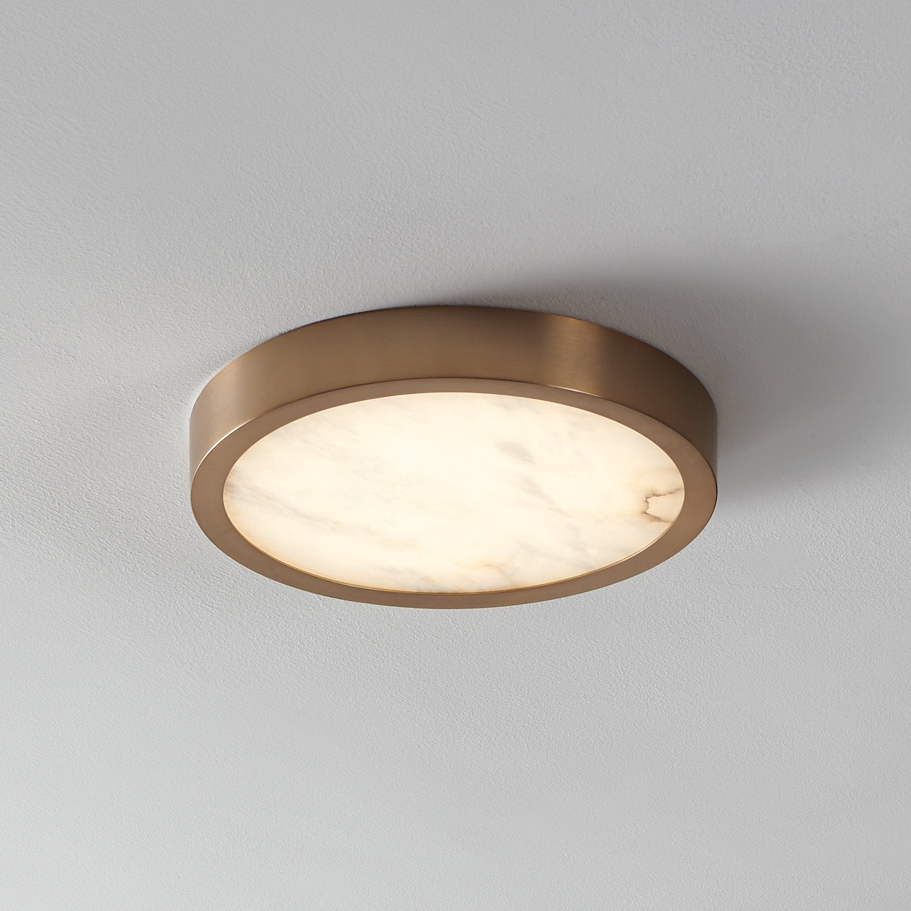 Argyle 12-inch Champagne Gold and Natural Alabaster 5CCT LED Flush Mount