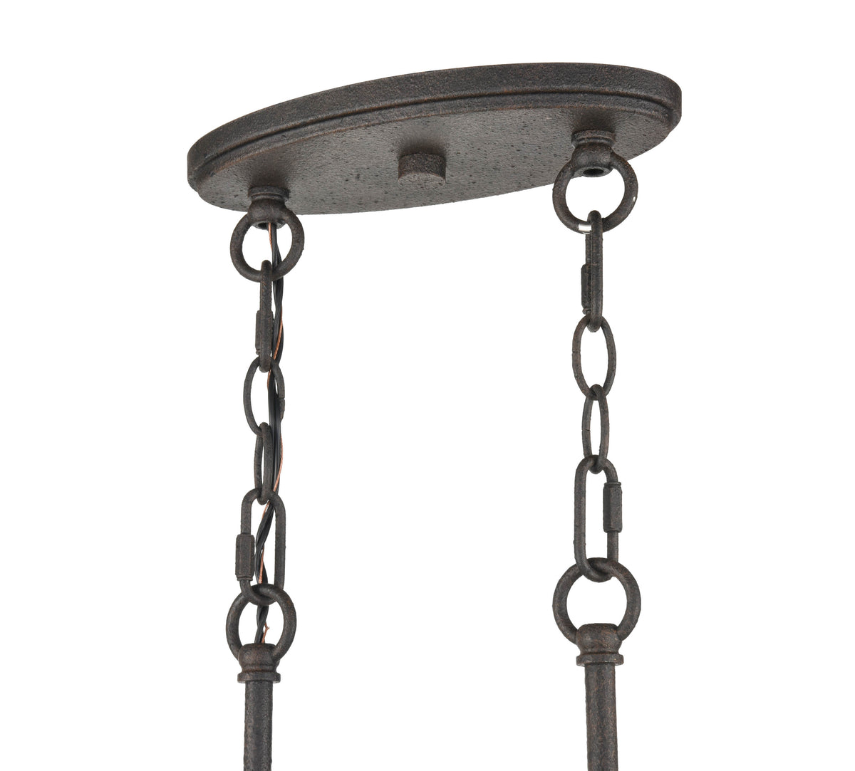 45-inch Weathered Iron 6-Light Linear Chandelier with 4.75 x 10-inch Backplate