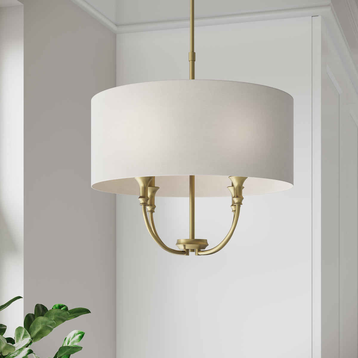 24'' Mairbourne Vintage Brass 4 Light Pendant