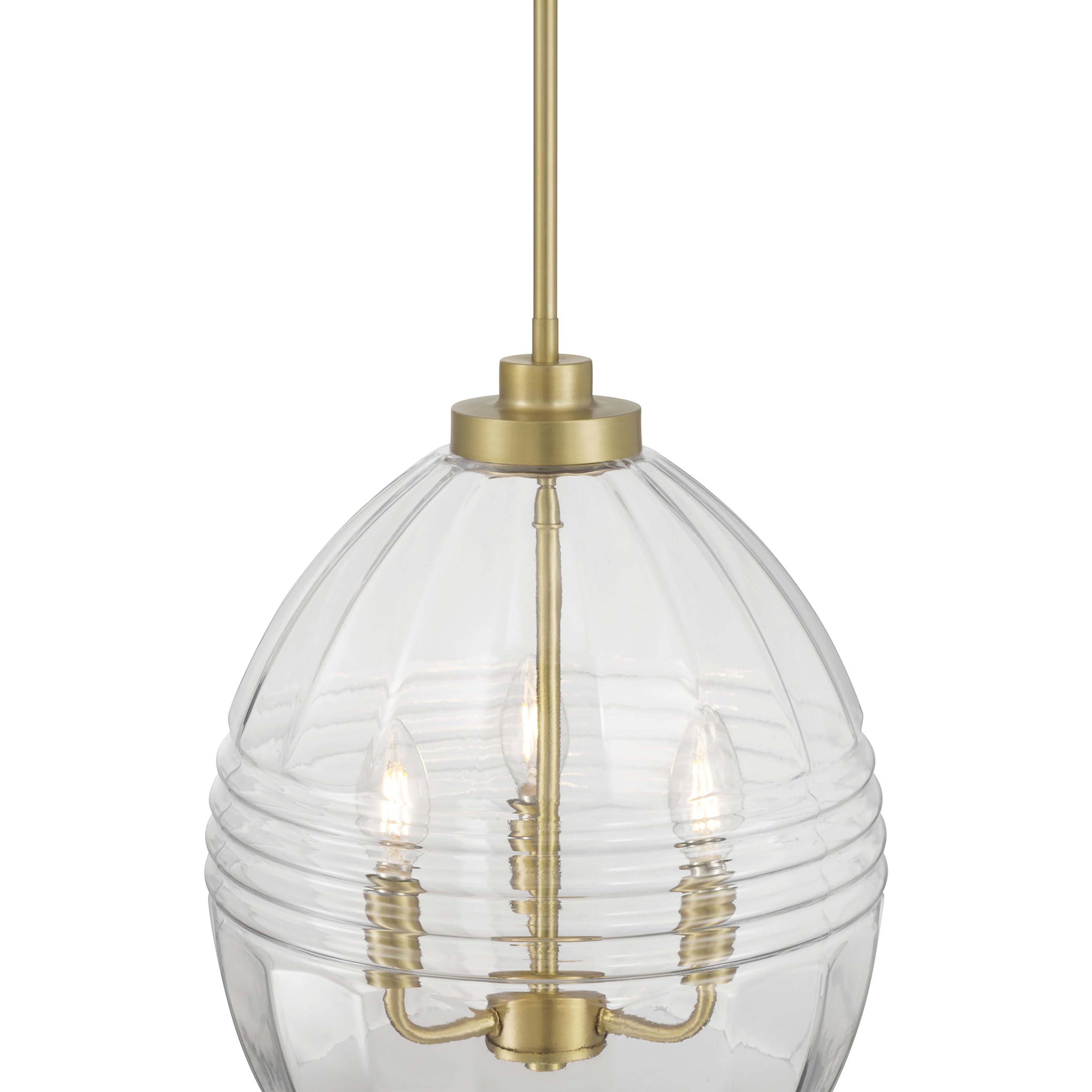 15.25'' Miravelle Vintage Brass 3 Light Pendant