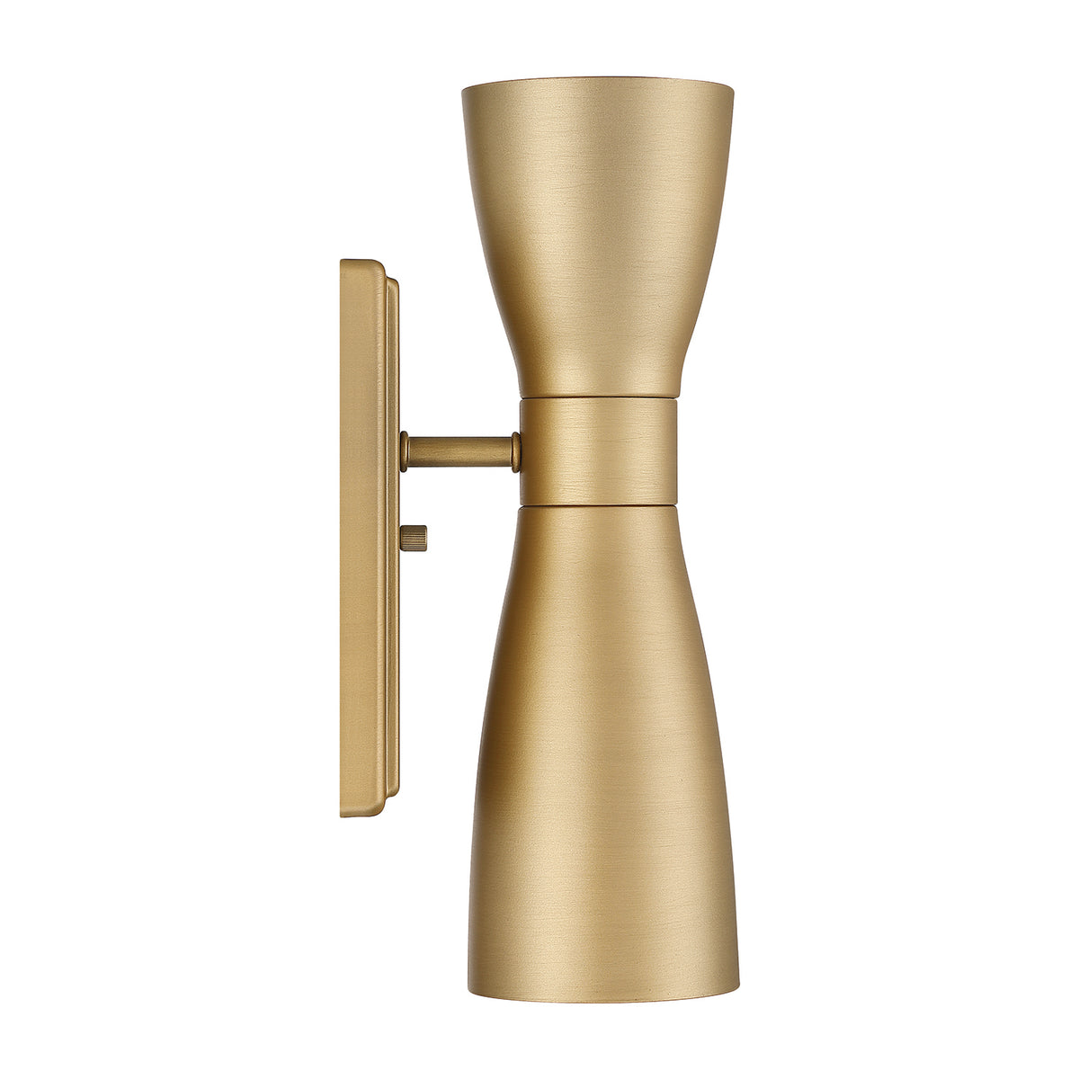 Zola 13.5-inch 2-light Luxe Gold Wall Sconce with Flat Matte Black Metal Shade