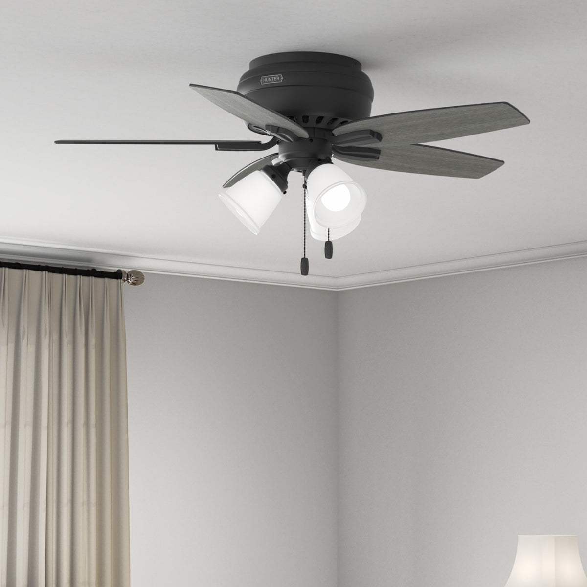 42 inch Newsome Matte Black Low Profile Ceiling Fan with LED Light Kit