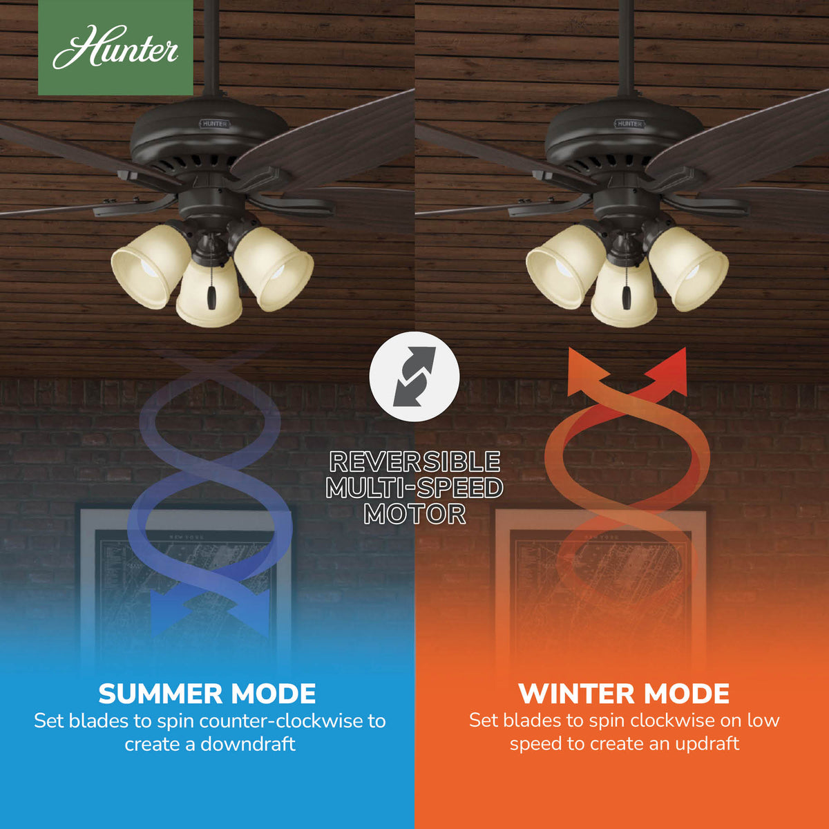 52 inch Newsome Premier Bronze Ceiling Fan with LED Light Kit and Pull Chain