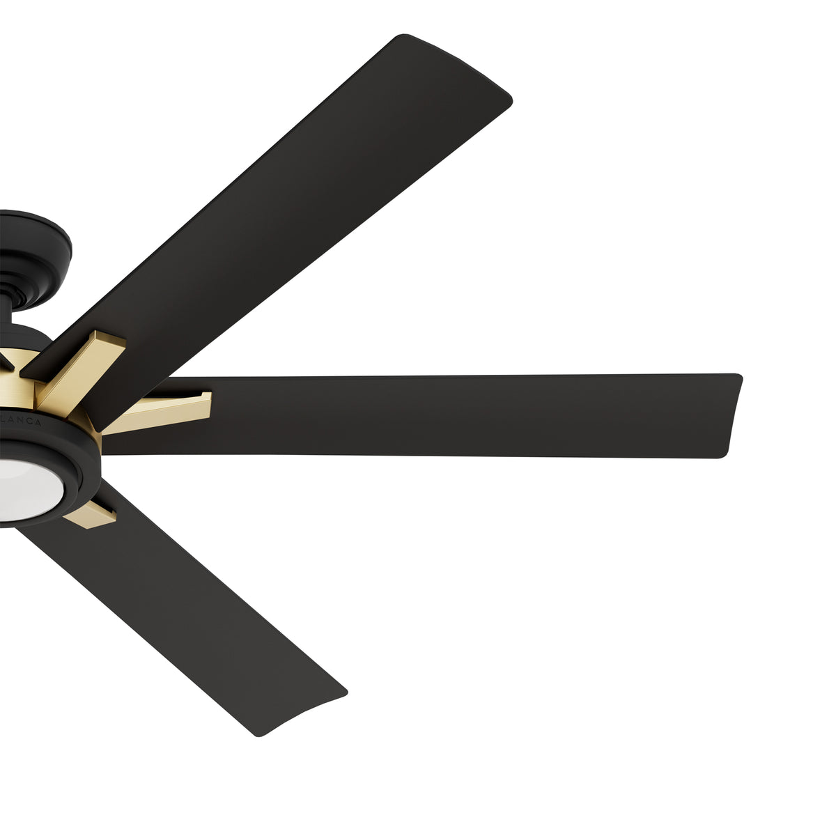 Casablanca 65 inch Melia ENERGY STAR® Alturas Gold Damp Rated Ceiling Fan with LED Light Kit and Wall Control and Handheld Remote