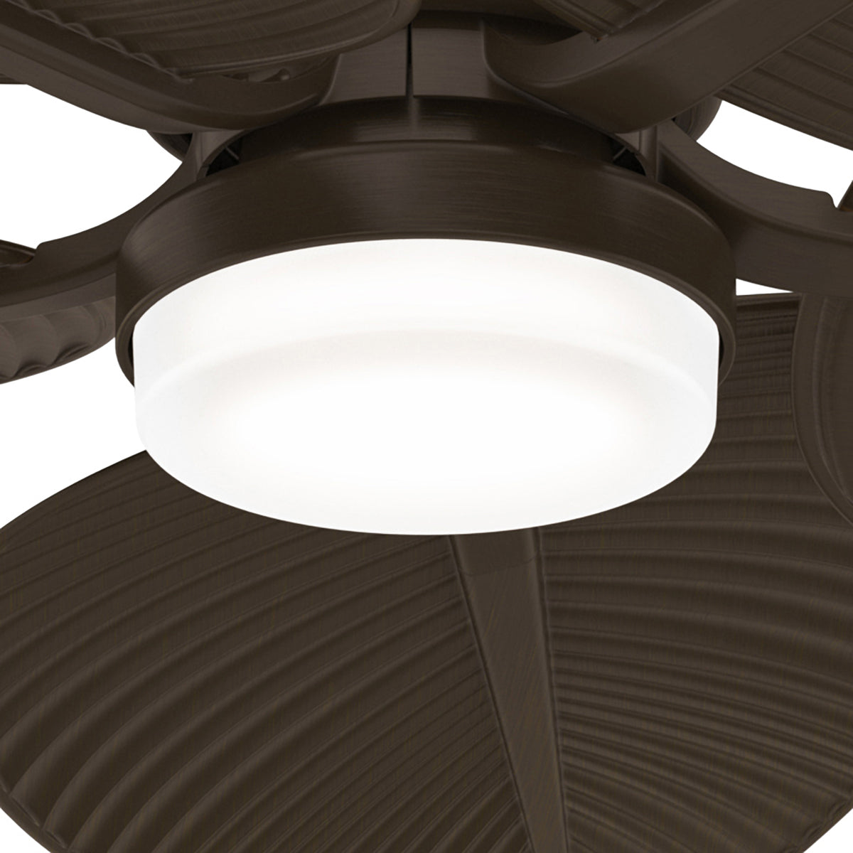 Casablanca 52 inch Coveview ENERGY STAR® Matte Bronze Damp Rated Ceiling Fan with LED Light Kit and Wall Control and Handheld Remote