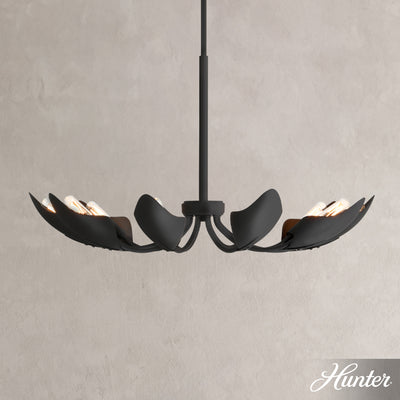 Juneway 28-inch 10-light Matte Black Chandelier with Matte Black Metal Shade