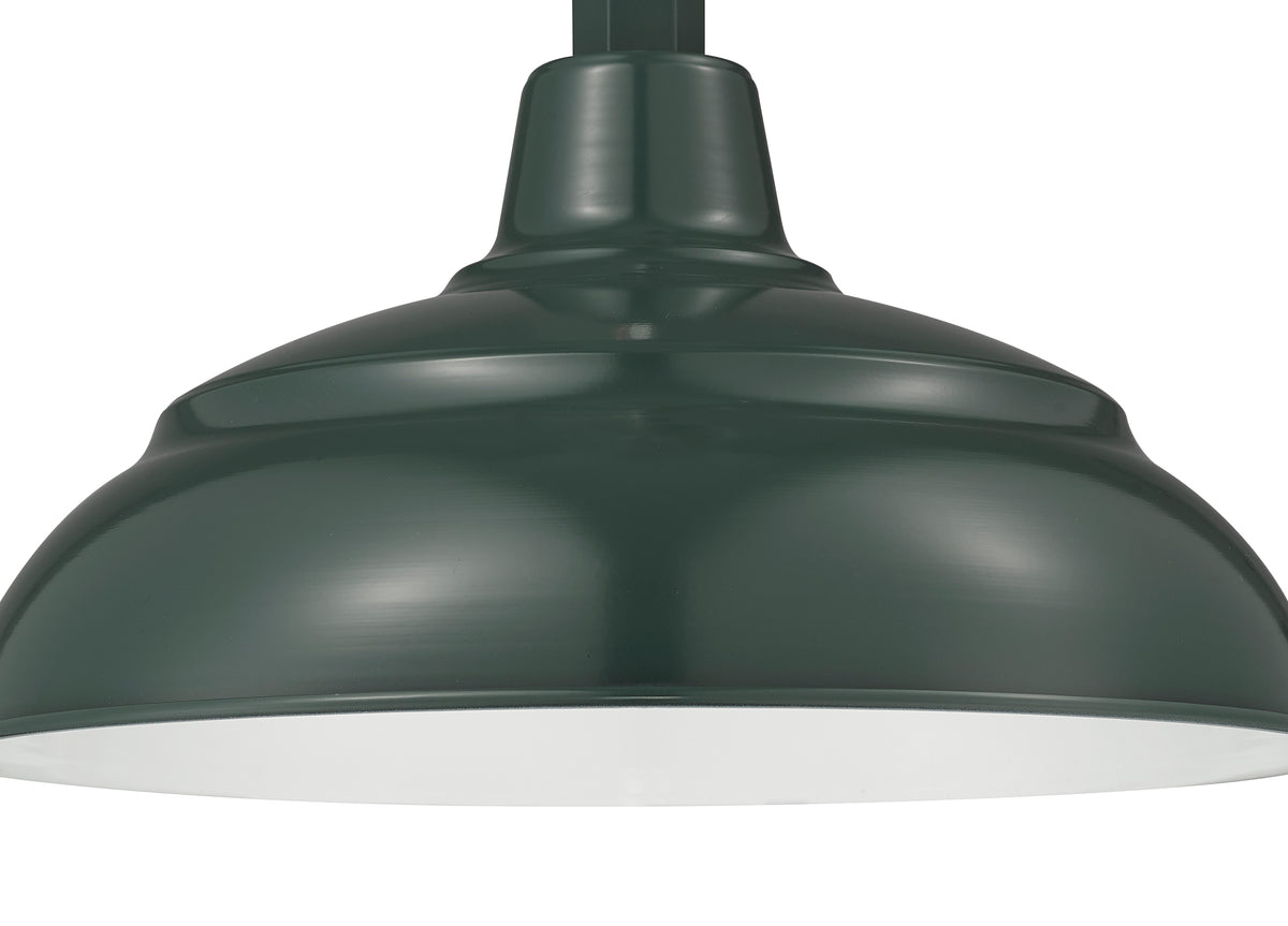 14'' Satin Green Metal R Series Warehouse Shade