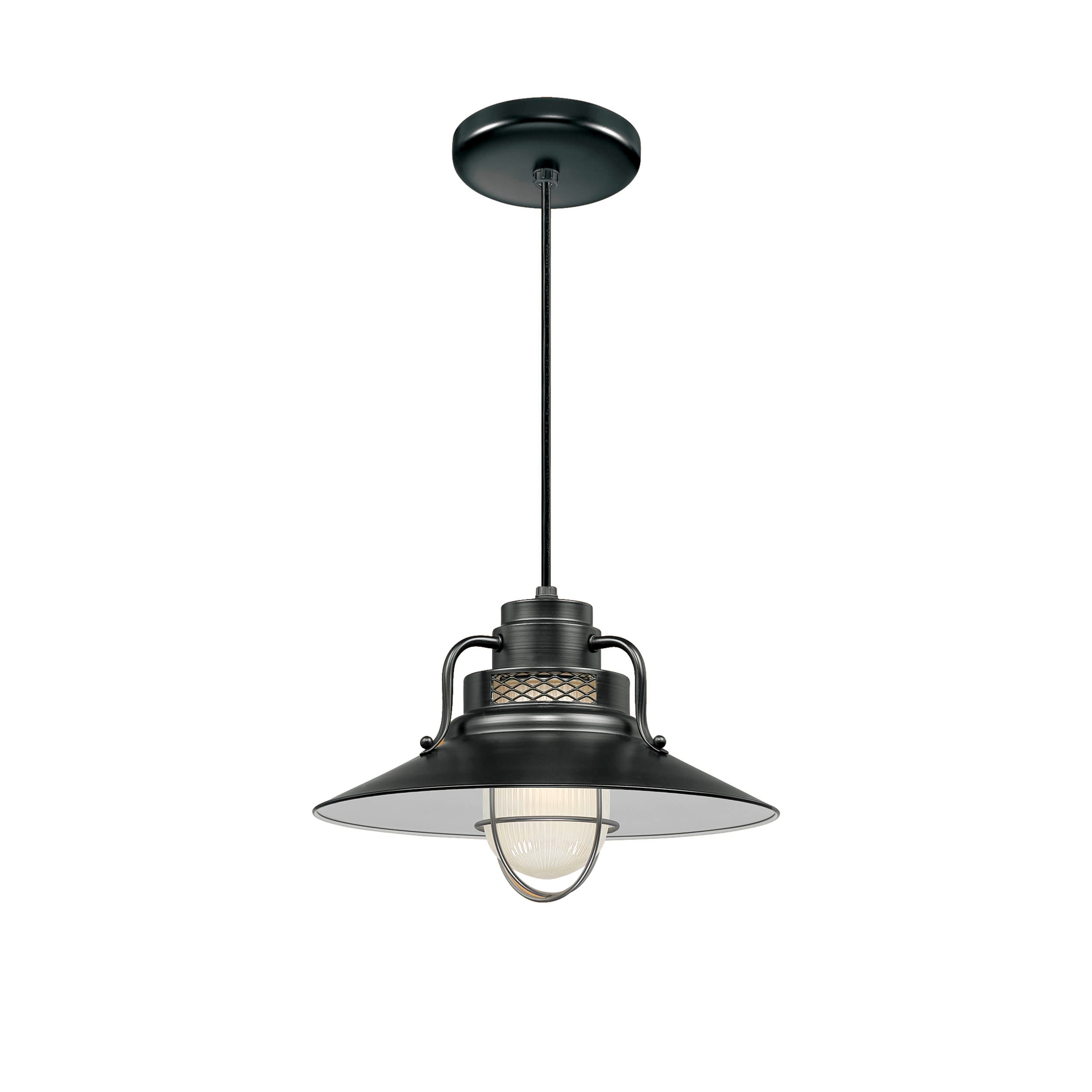 14-inch R Series Satin Black 1-Light Pendant Light
