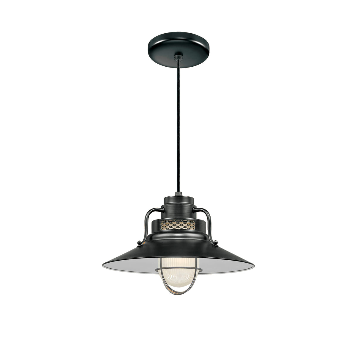 14-inch R Series Satin Black 1-Light Pendant Light