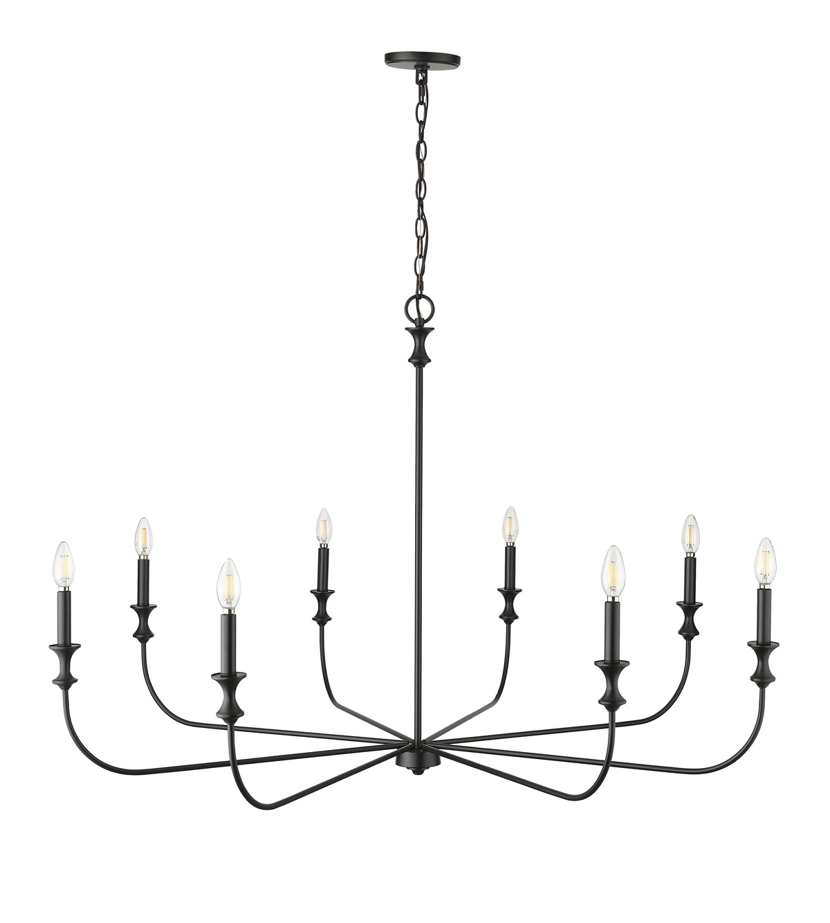 31.75'' Savanne Matte Black 8 Light Chandelier