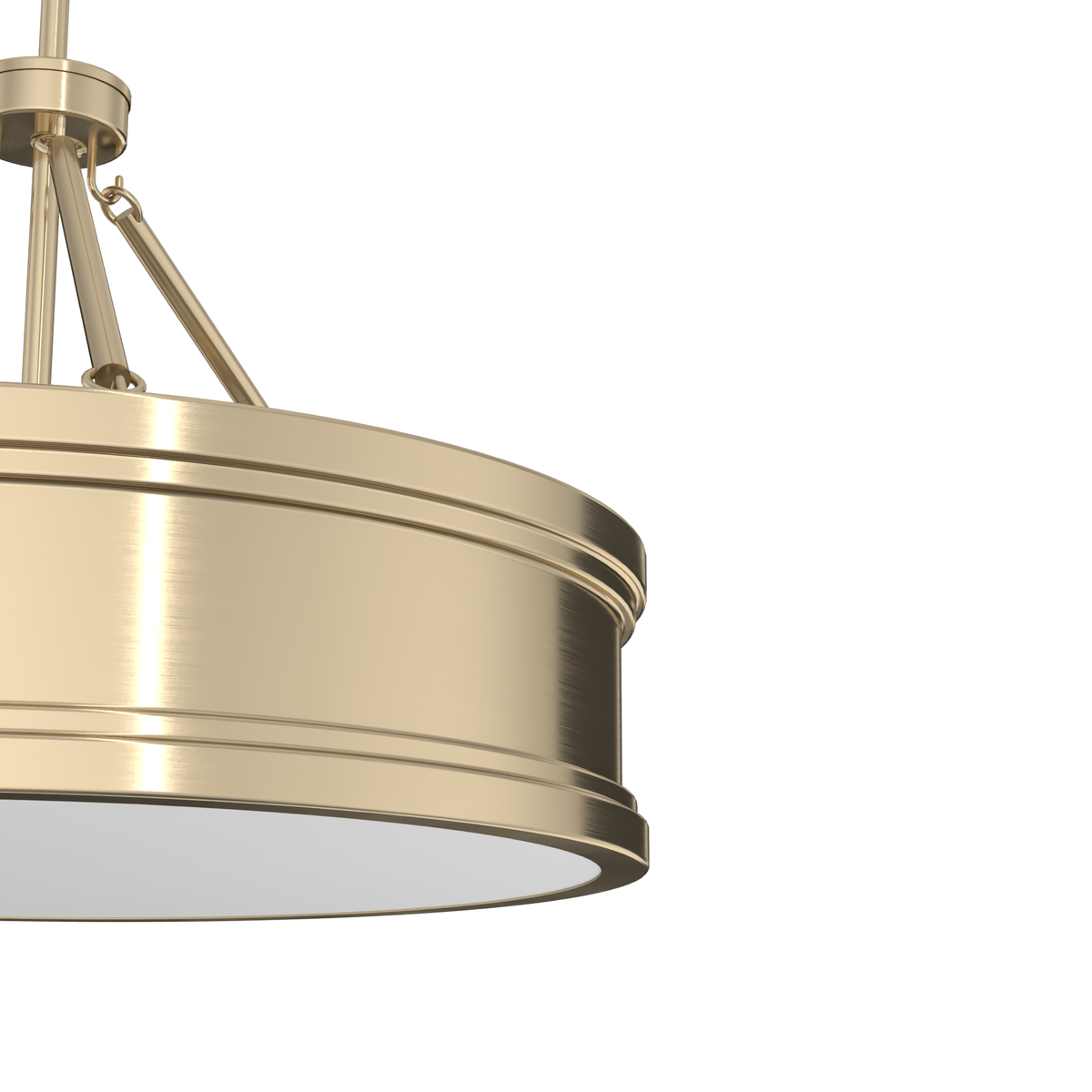 Capshaw 21-inch 5-light Alturas Gold Pendant with Painted Cased White Glass