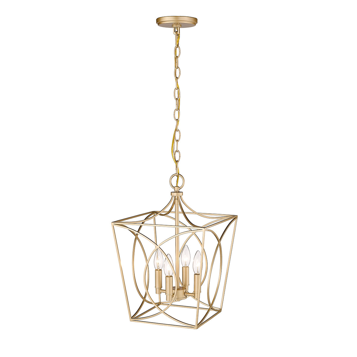 16.3'' Tracy Painted Modern Gold 4 Light Pendant
