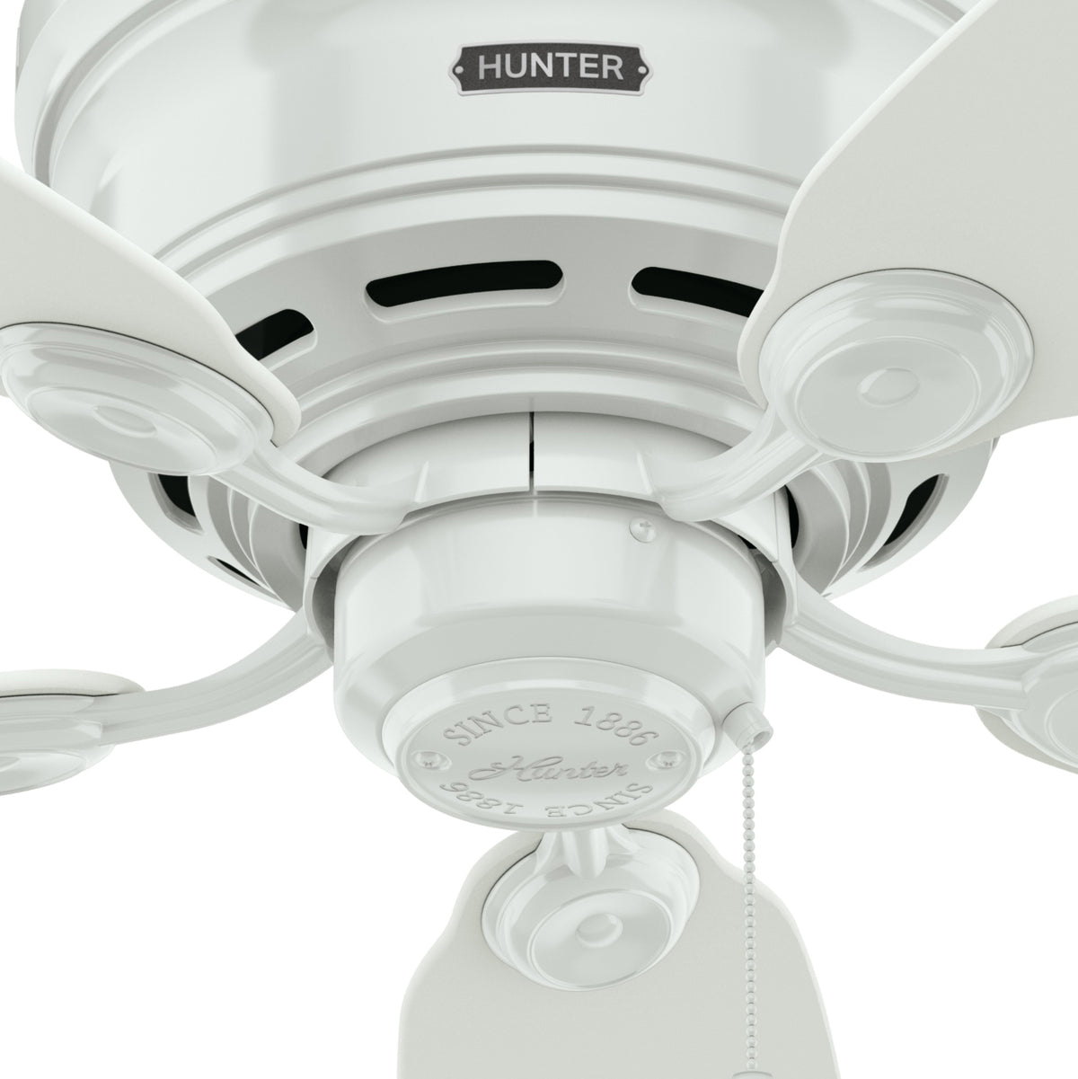 42 inch Low Profile White Low Profile Ceiling Fan and Pull Chain