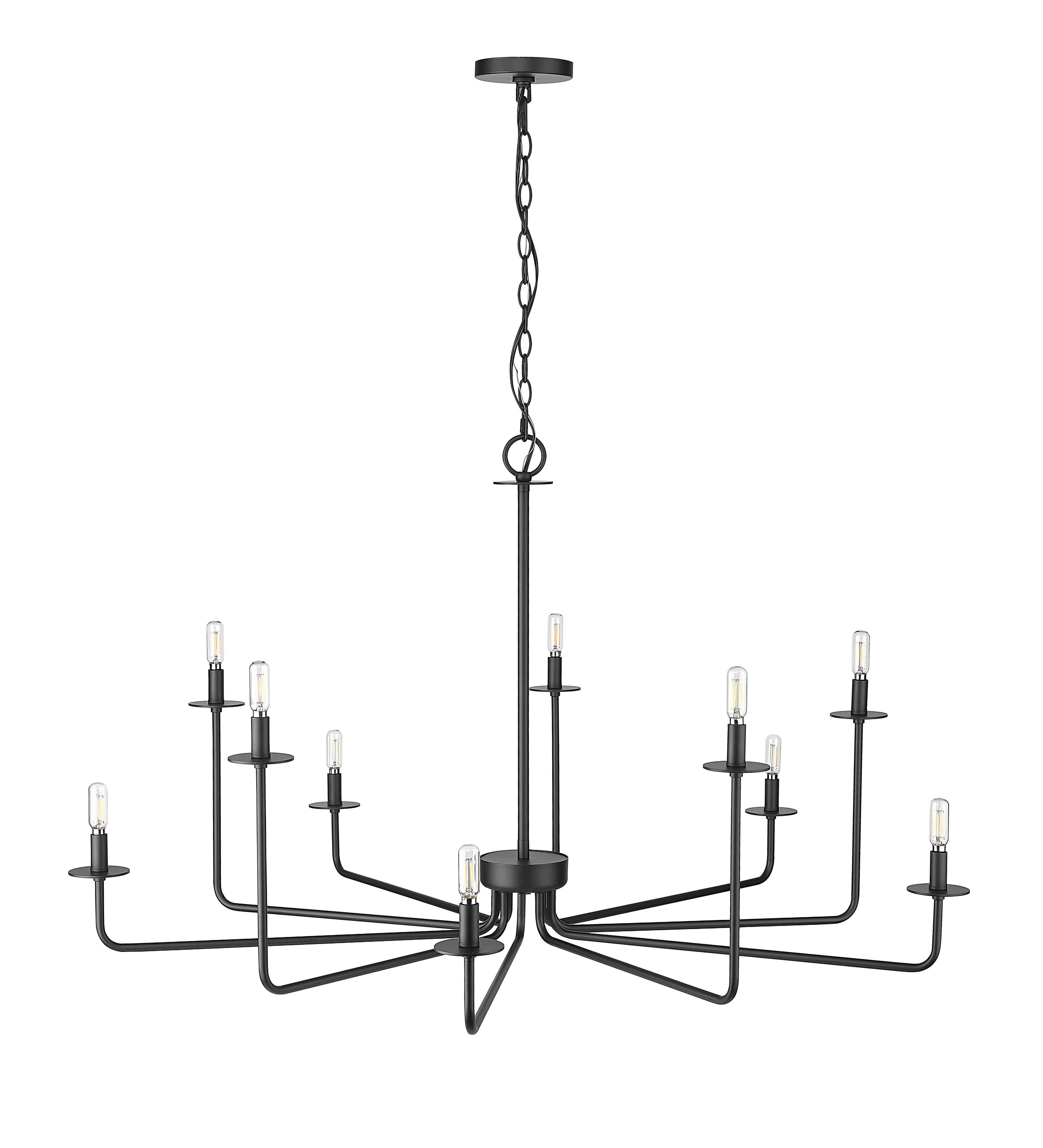 27'' Marceline Matte Black 10 Light Chandelier