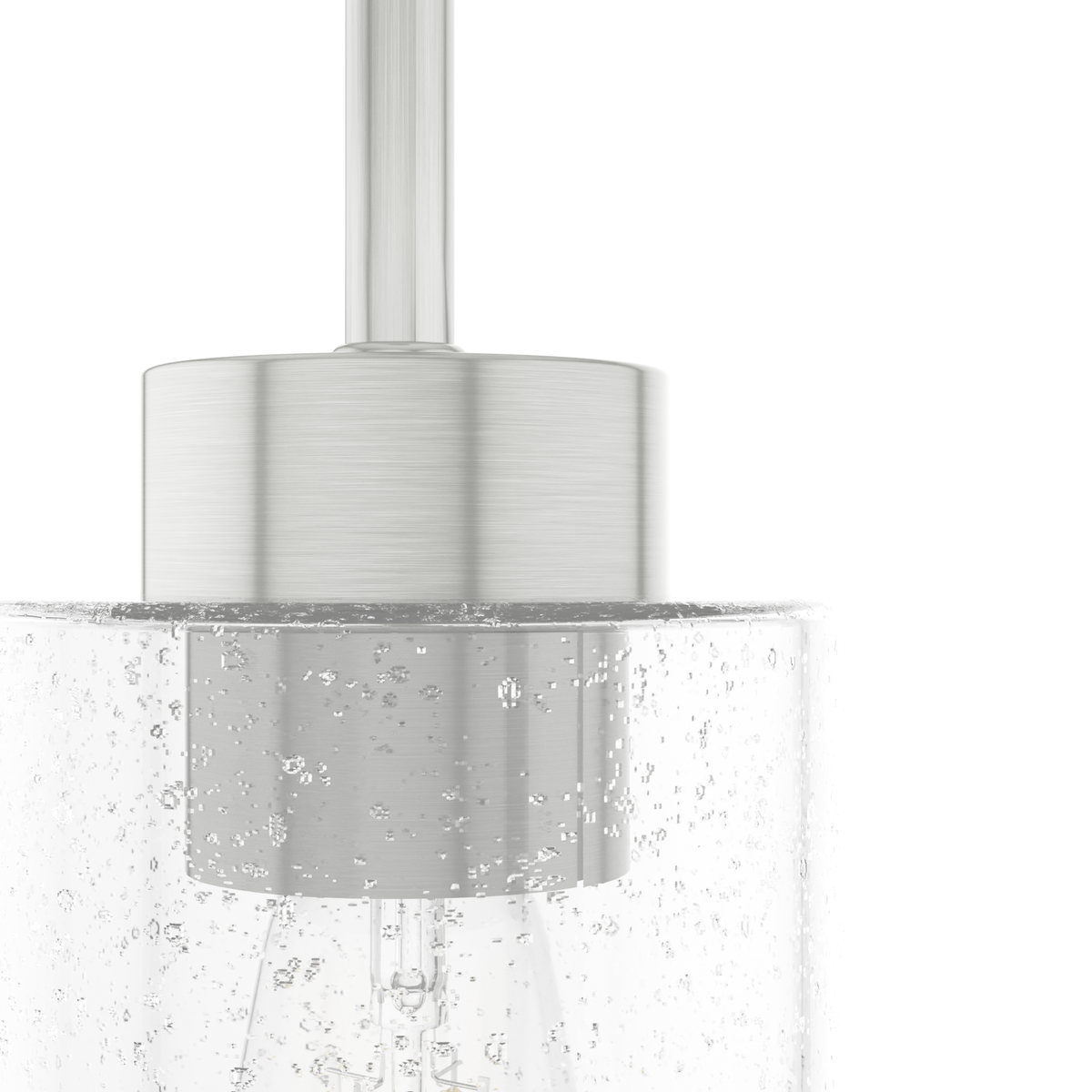 Hartland 4-inch 1-light Brushed Nickel Pendant with Seeded Glass