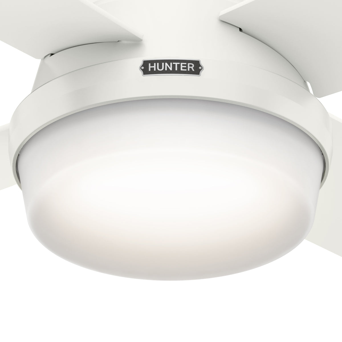 44 inch Dempsey Fresh White Low Profile Ceiling Fan with LED Light Kit and Handheld Remote