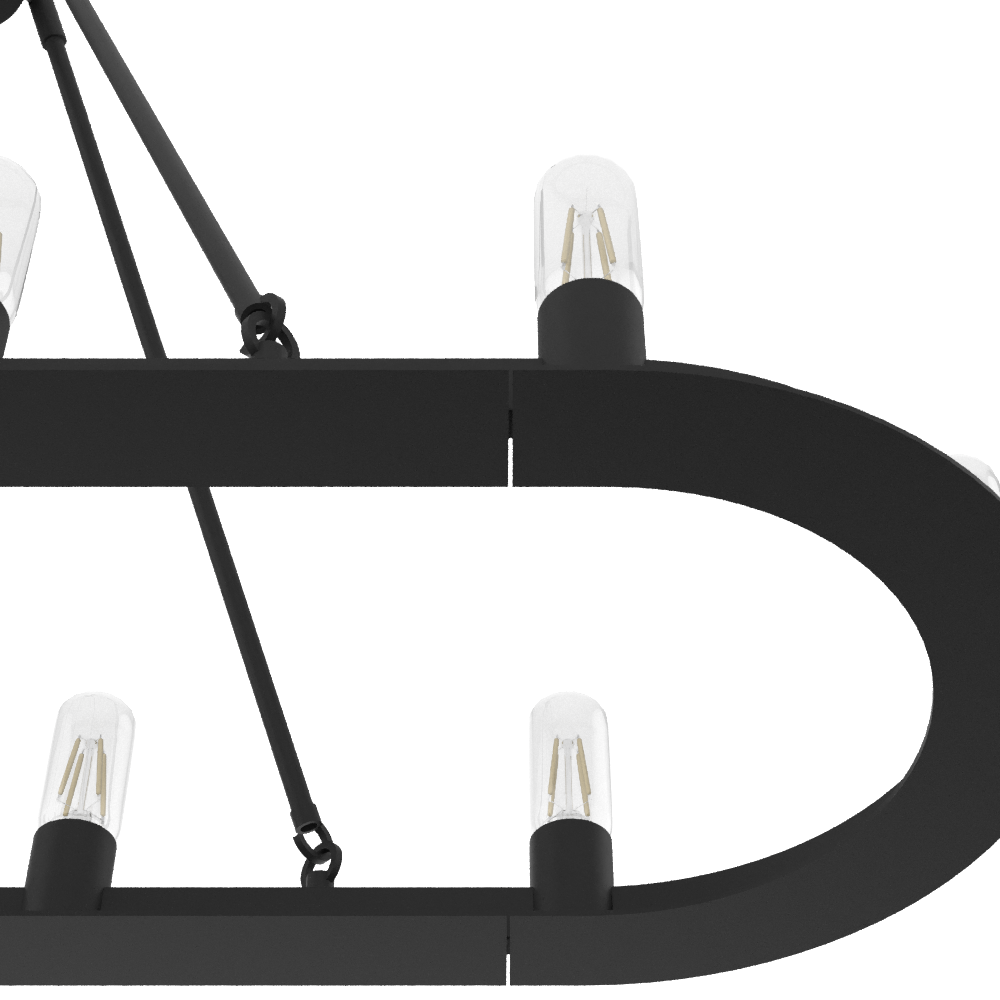 Saddlewood 46-inch 10-light Natural Black Iron Linear Chandelier