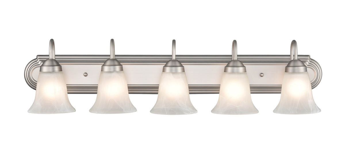 36'' Compana Satin Nickel 5 Light Bath Vanity