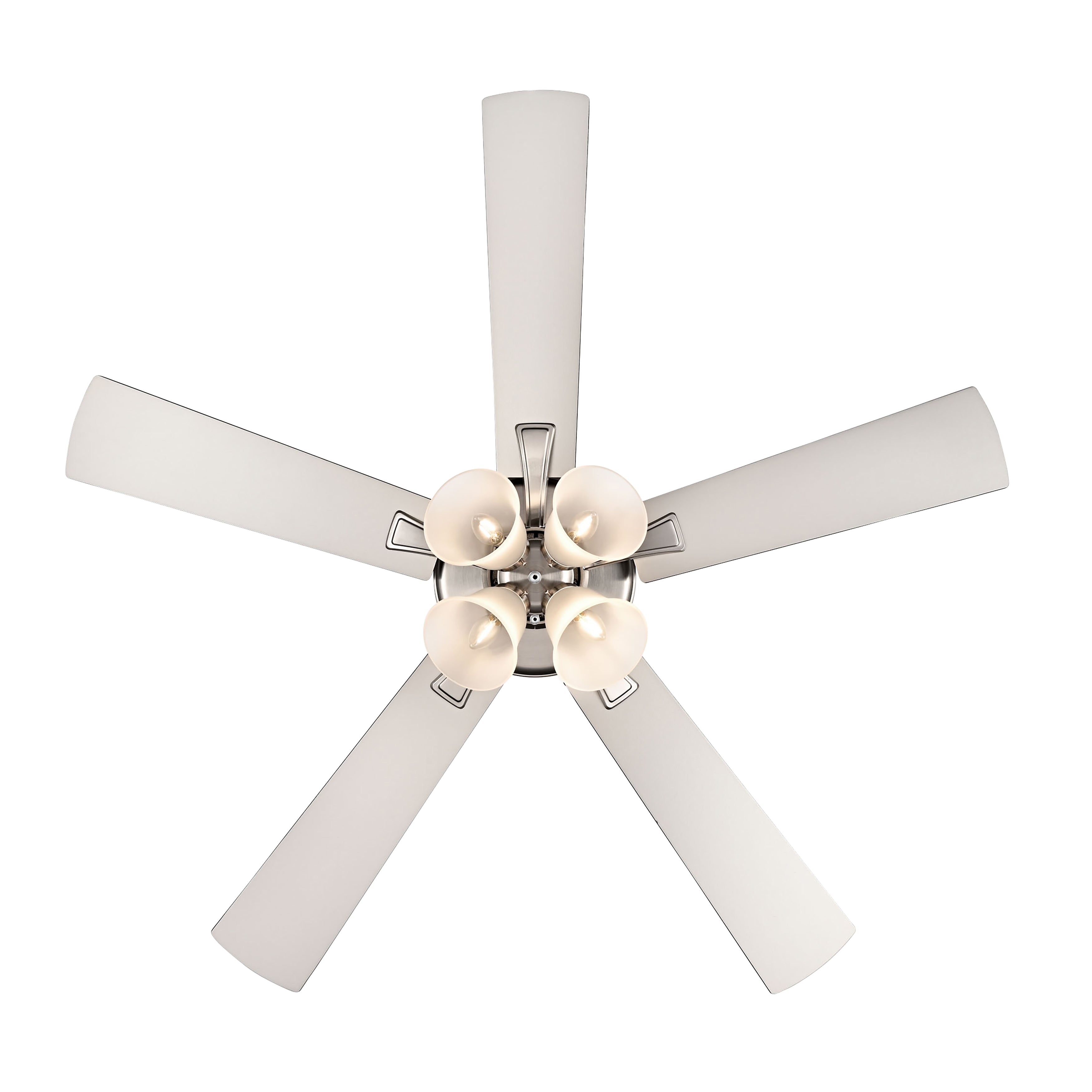 52 Inch Calivane AC Brushed Nickel Indoor Ceiling Fan 5-Blade 4 Lights Reversible