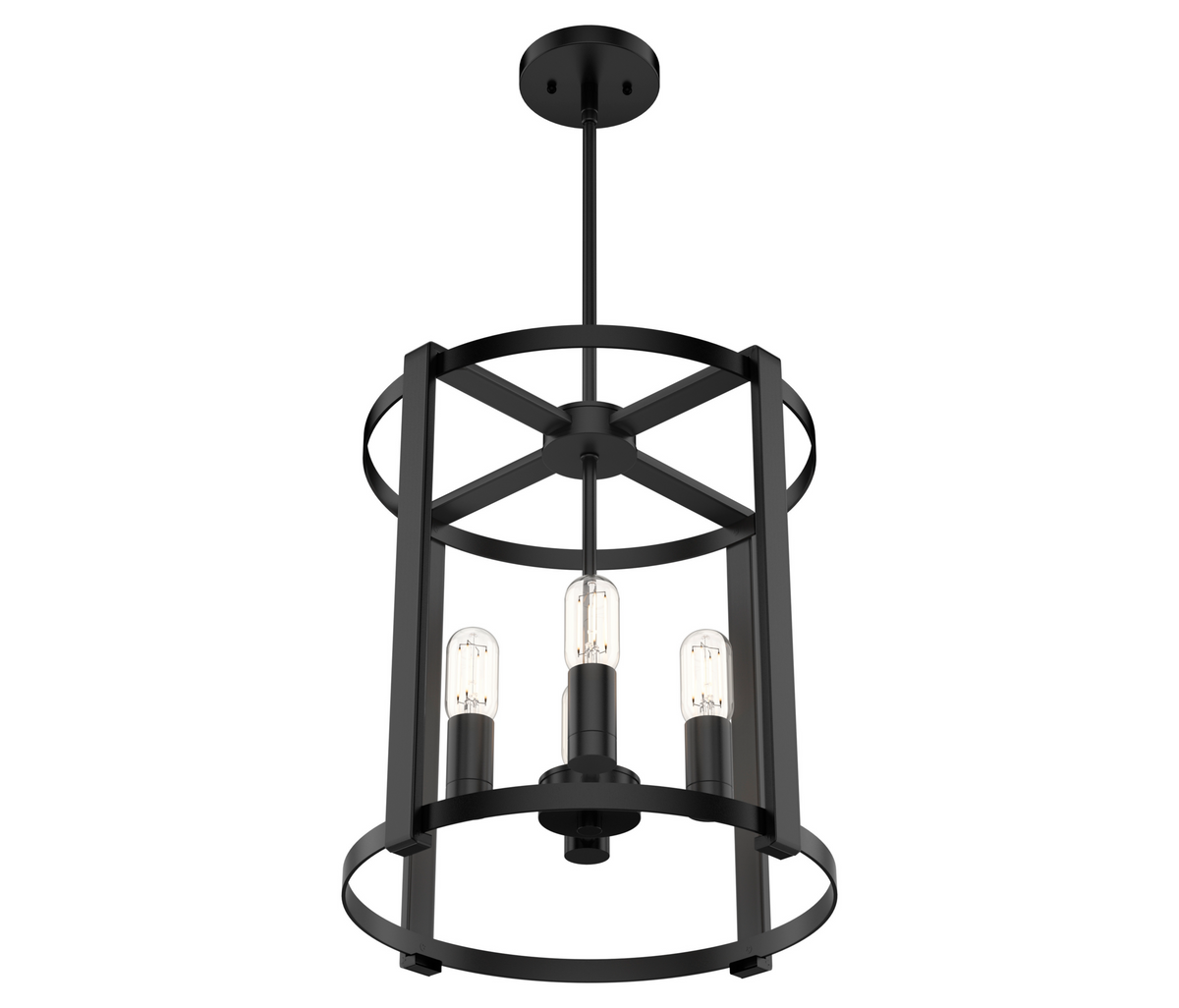 Astwood 16-inch 4-light Matte Black Drum Chandelier