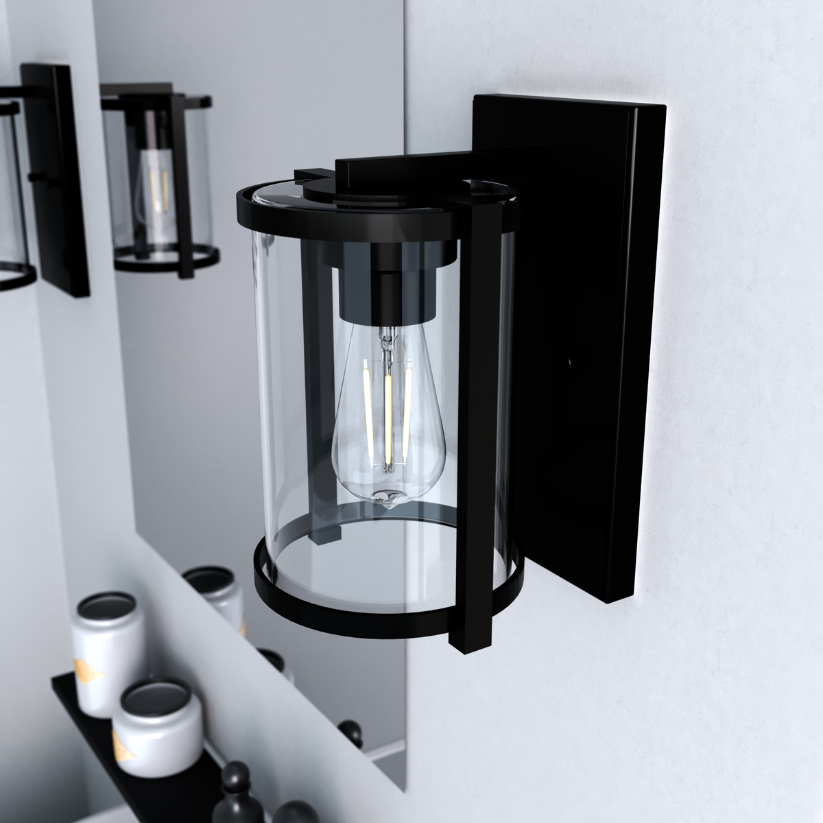 Astwood 10.25-inch 1-light Matte Black Wall Sconce with Clear Glass