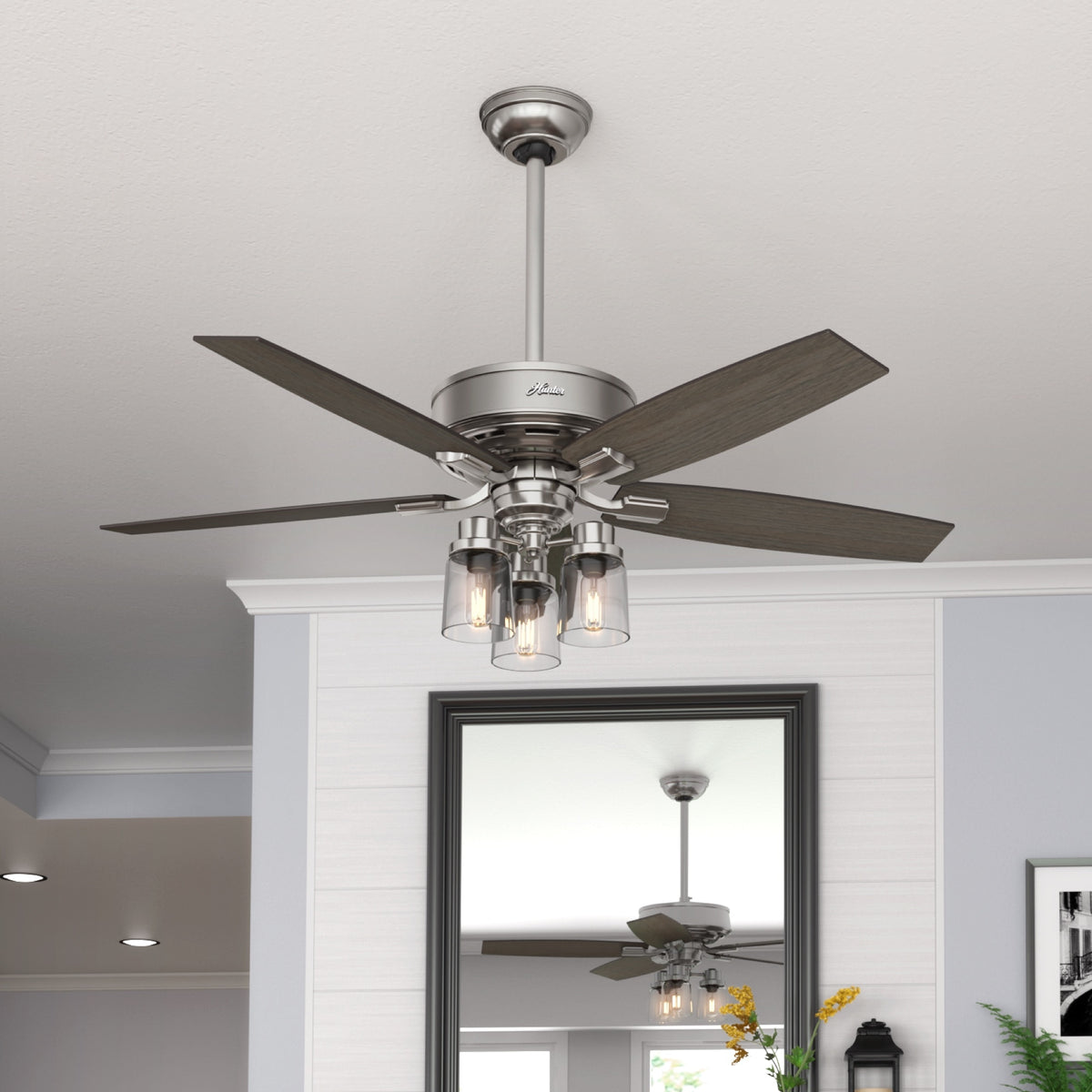 52 inch Bennett Brushed Nickel Ceiling Fan with LED Light Kit and Handheld Remote