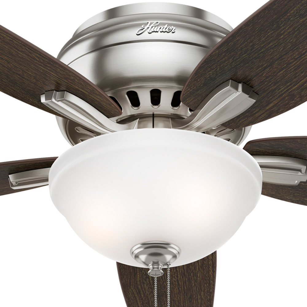 52 inch Newsome Brushed Nickel Low Profile Ceiling Fan with LED Light Kit and Pull Chain