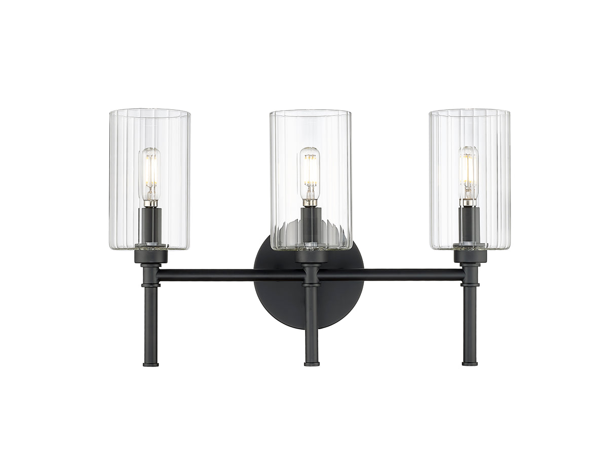 19'' Chastine Matte Black 3 Light Bath Vanity