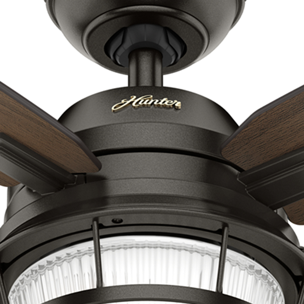 52 inch Ocala Noble Bronze Damp Rated Ceiling Fan with LED Light Kit and Pull Chain