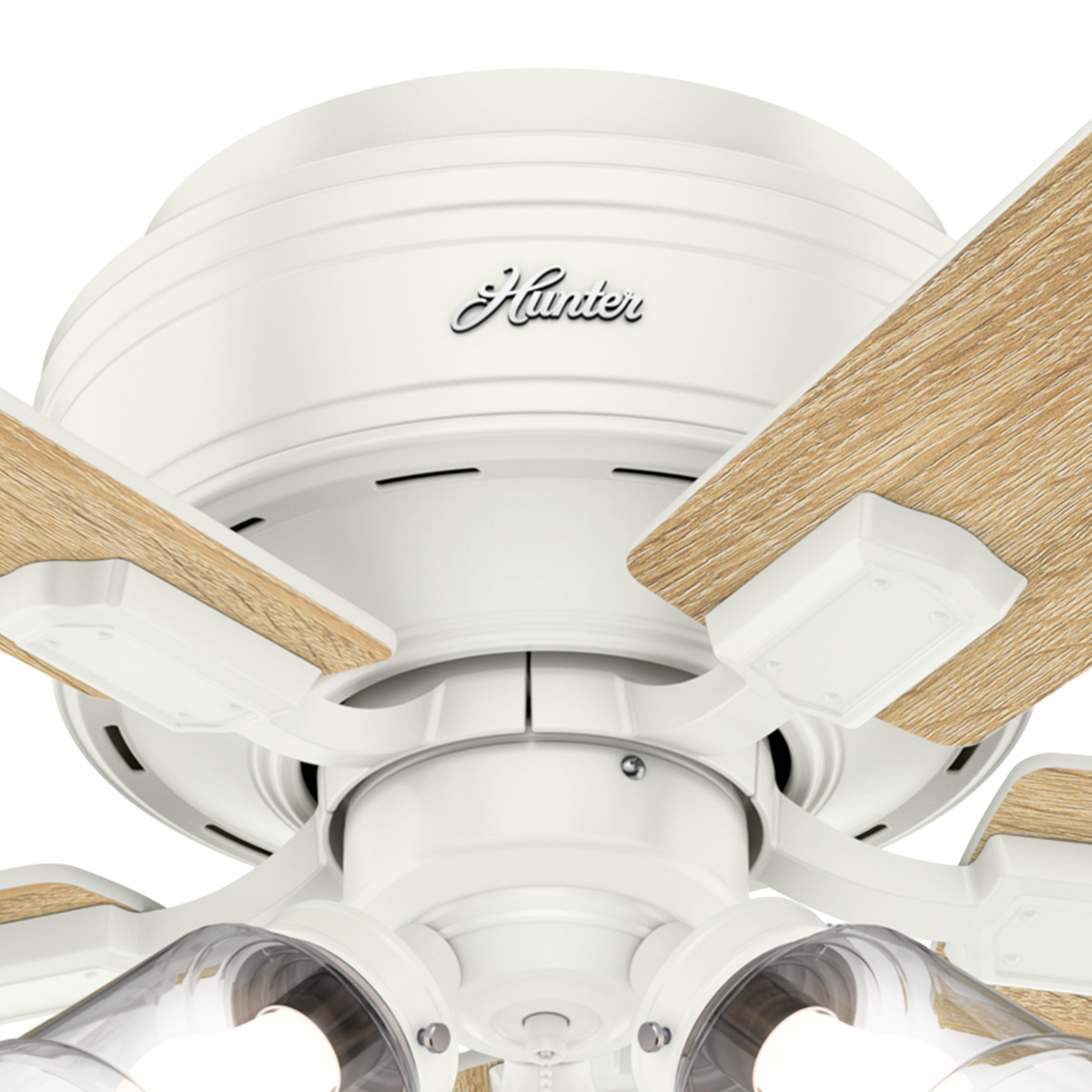 52 inch Crestfield Fresh White Low Profile Ceiling Fan with LED Light Kit and Pull Chain