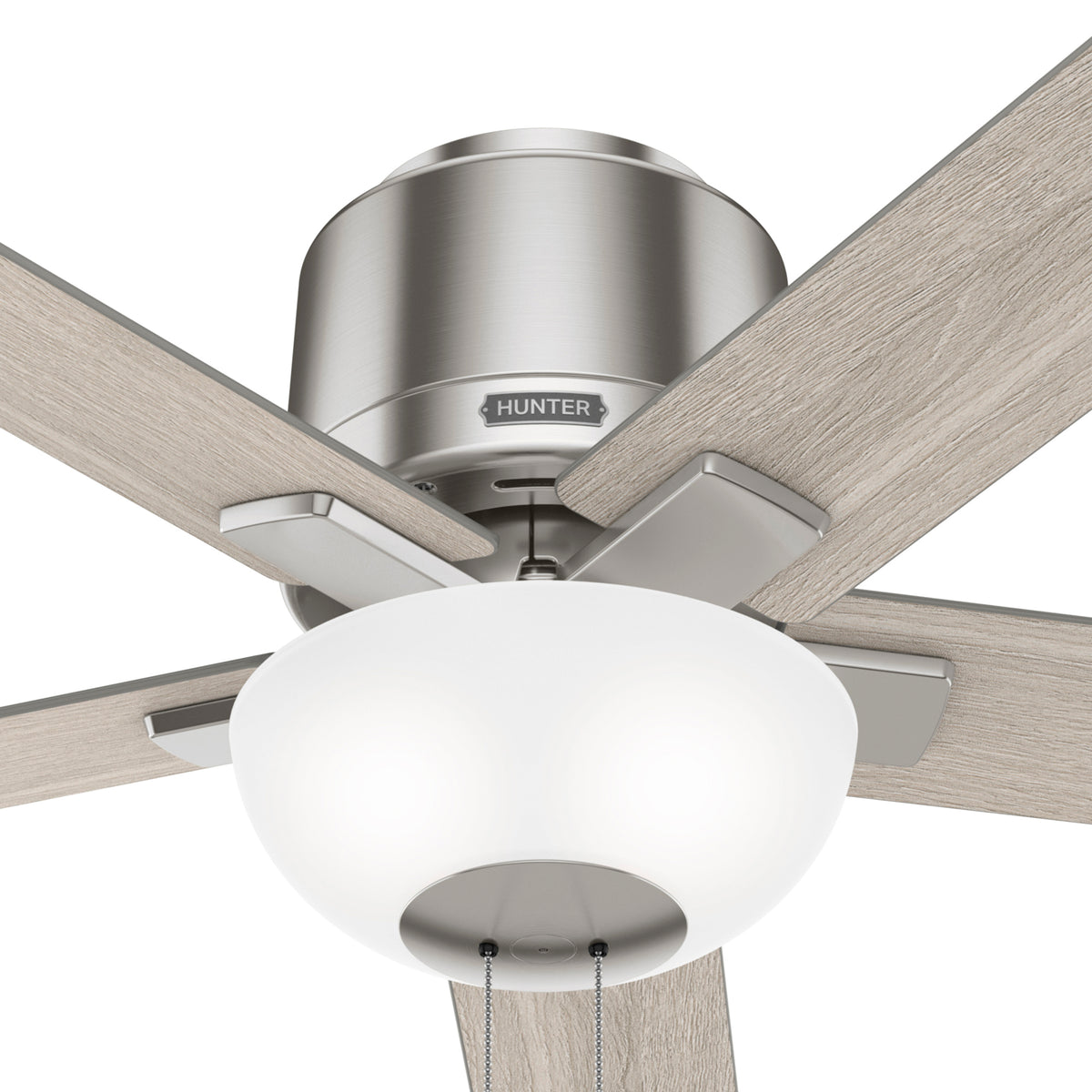 44 inch Fitzgerald Brushed Nickel Low Profile Ceiling Fan with LED Light Kit and Pull Chain
