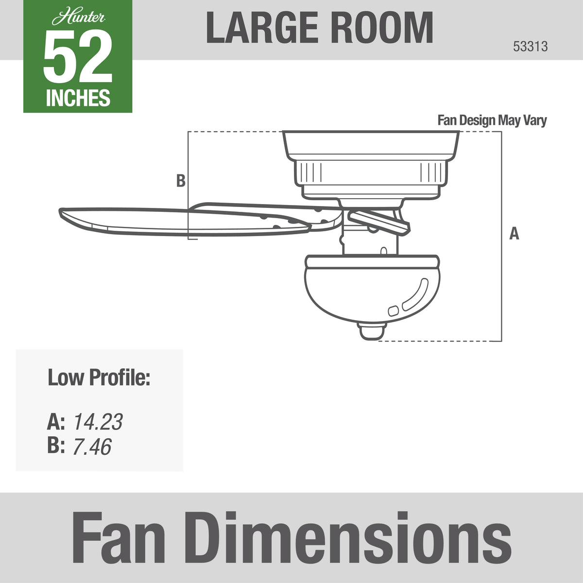 52 inch Newsome Fresh White Low Profile Ceiling Fan with LED Light Kit and Pull Chain