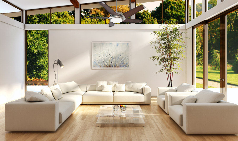 Casablanca 54 inch Stealth Brushed Nickel Ceiling Fan with LED Light Kit and Handheld Remote