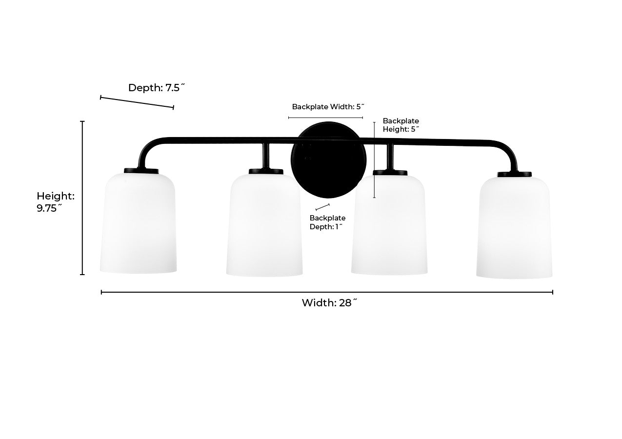 28'' Laphia Brushed Nickel 4 Light Bath Vanity