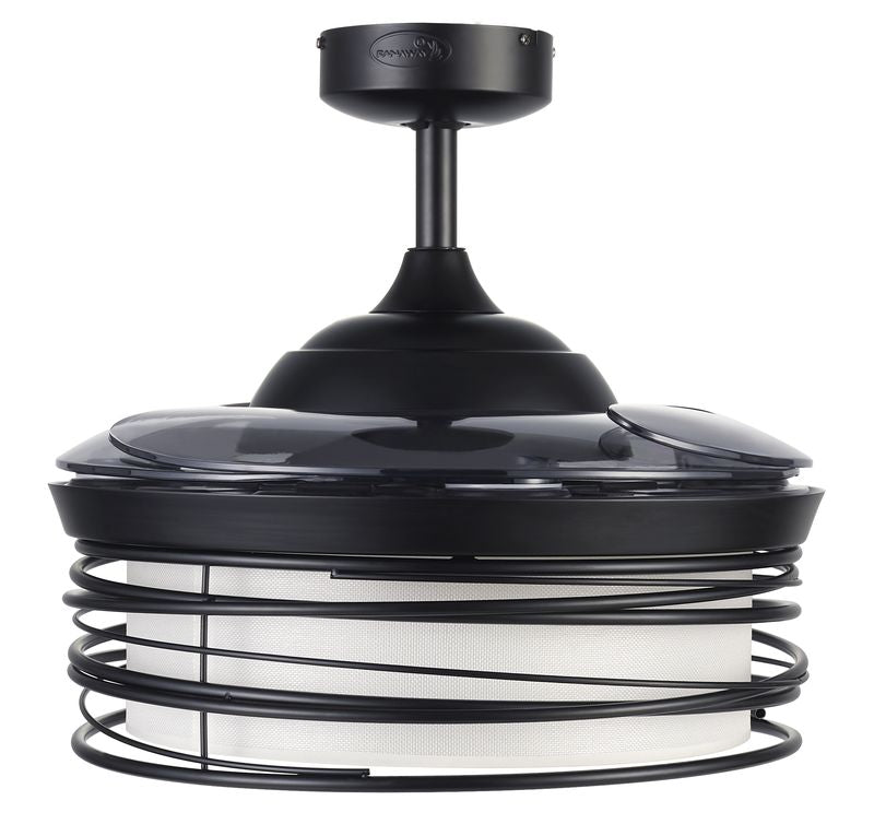 Luna 48 Inch 1 Light Color Adjustable Fan in Black with Retractable Blades